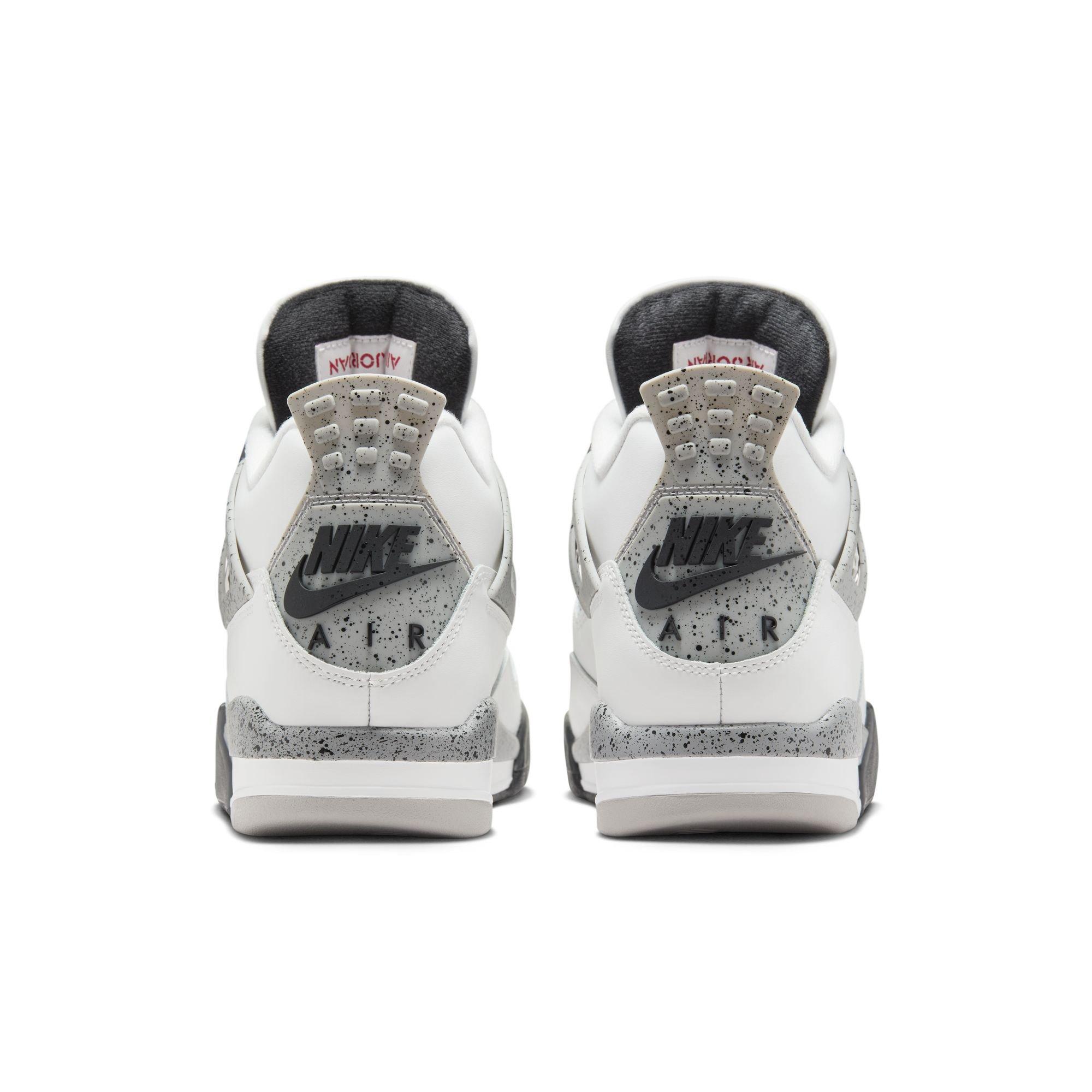 Jordan 4 Retro "White Cement"​ Men's Shoe - SUMMIT WHITE/FIRE RED/CEMENT GREY Thumbnail View 10