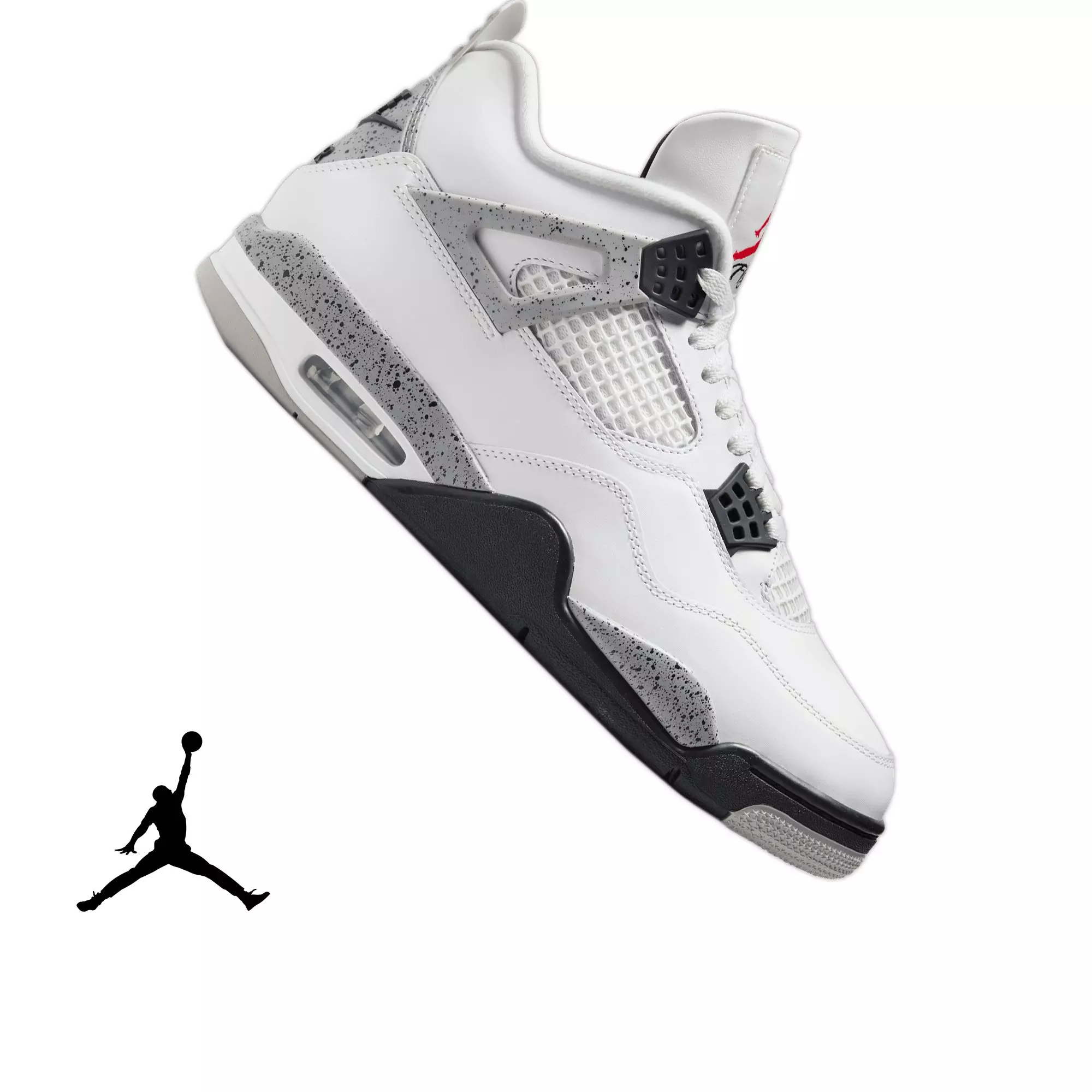 Jordan 4 Retro "White Cement"​ Men's Shoe - SUMMIT WHITE/FIRE RED/CEMENT GREY