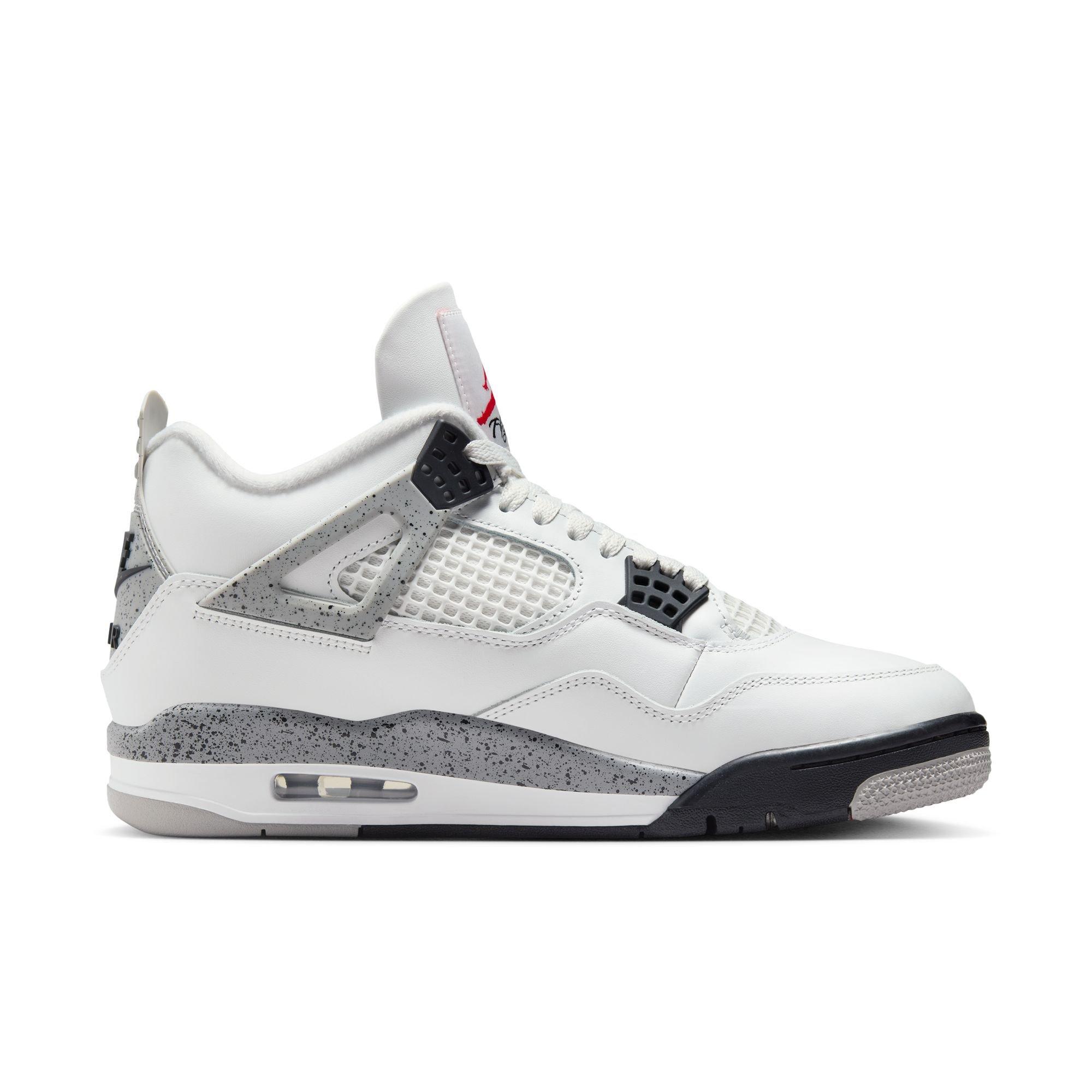 Jordan 4 Retro "White Cement"​ Men's Shoe - SUMMIT WHITE/FIRE RED/CEMENT GREY Thumbnail View 2