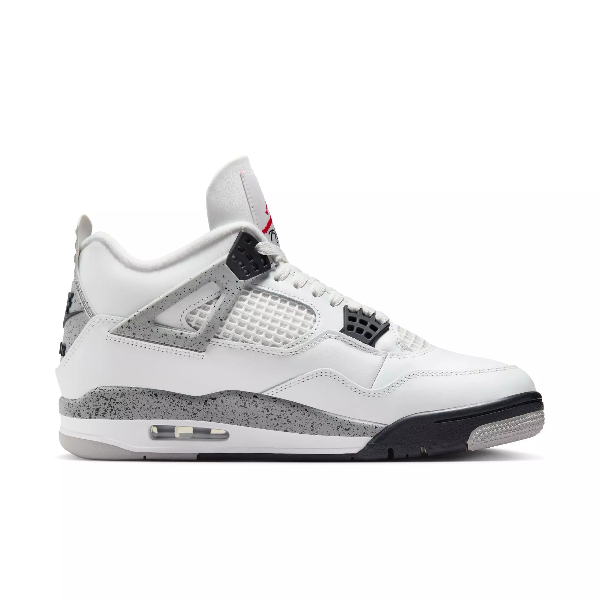 Jordan 4 Retro "White Cement"​ Men's Shoe - SUMMIT WHITE/FIRE RED/CEMENT GREY