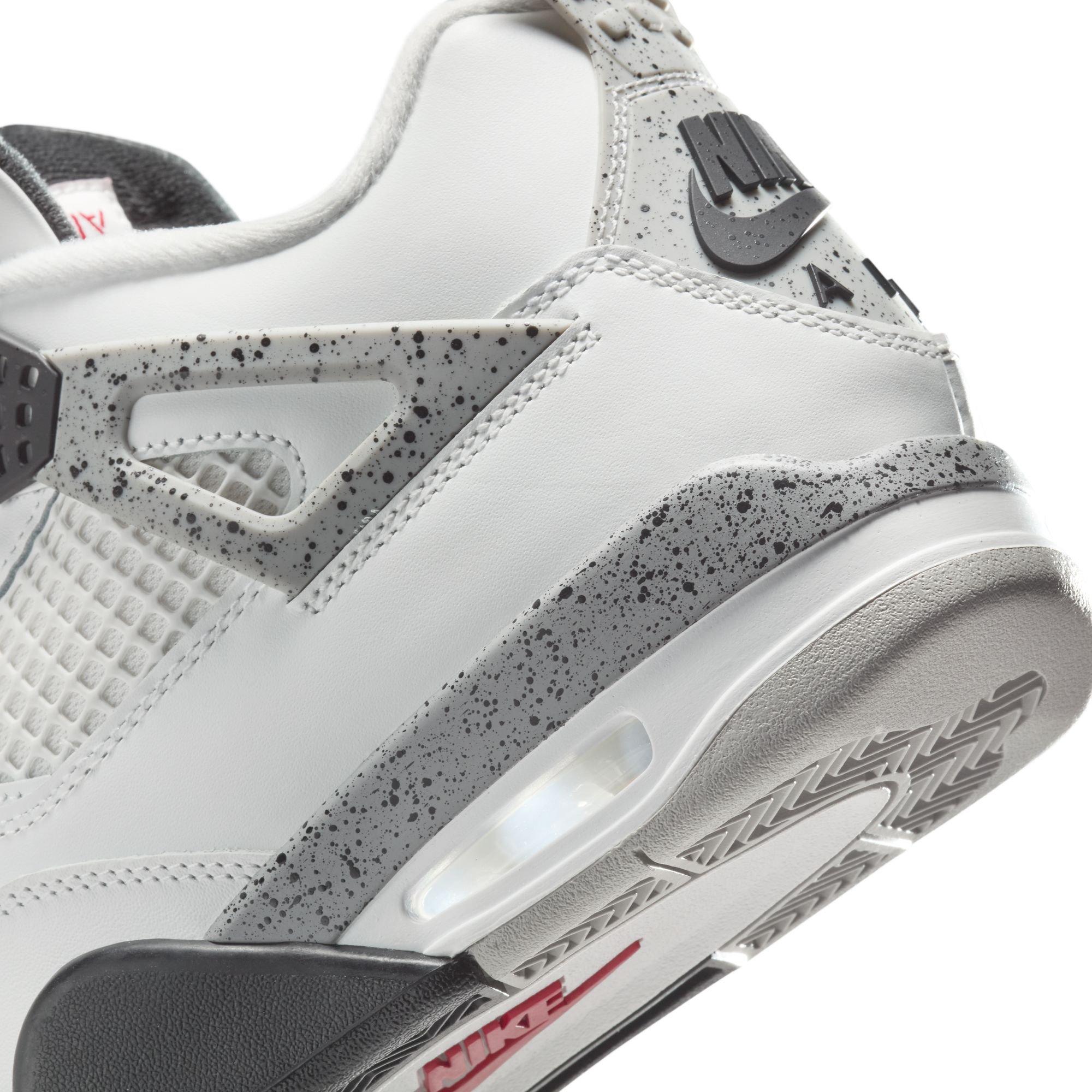 Jordan 4 Retro "White Cement"​ Men's Shoe - SUMMIT WHITE/FIRE RED/CEMENT GREY Thumbnail View 5