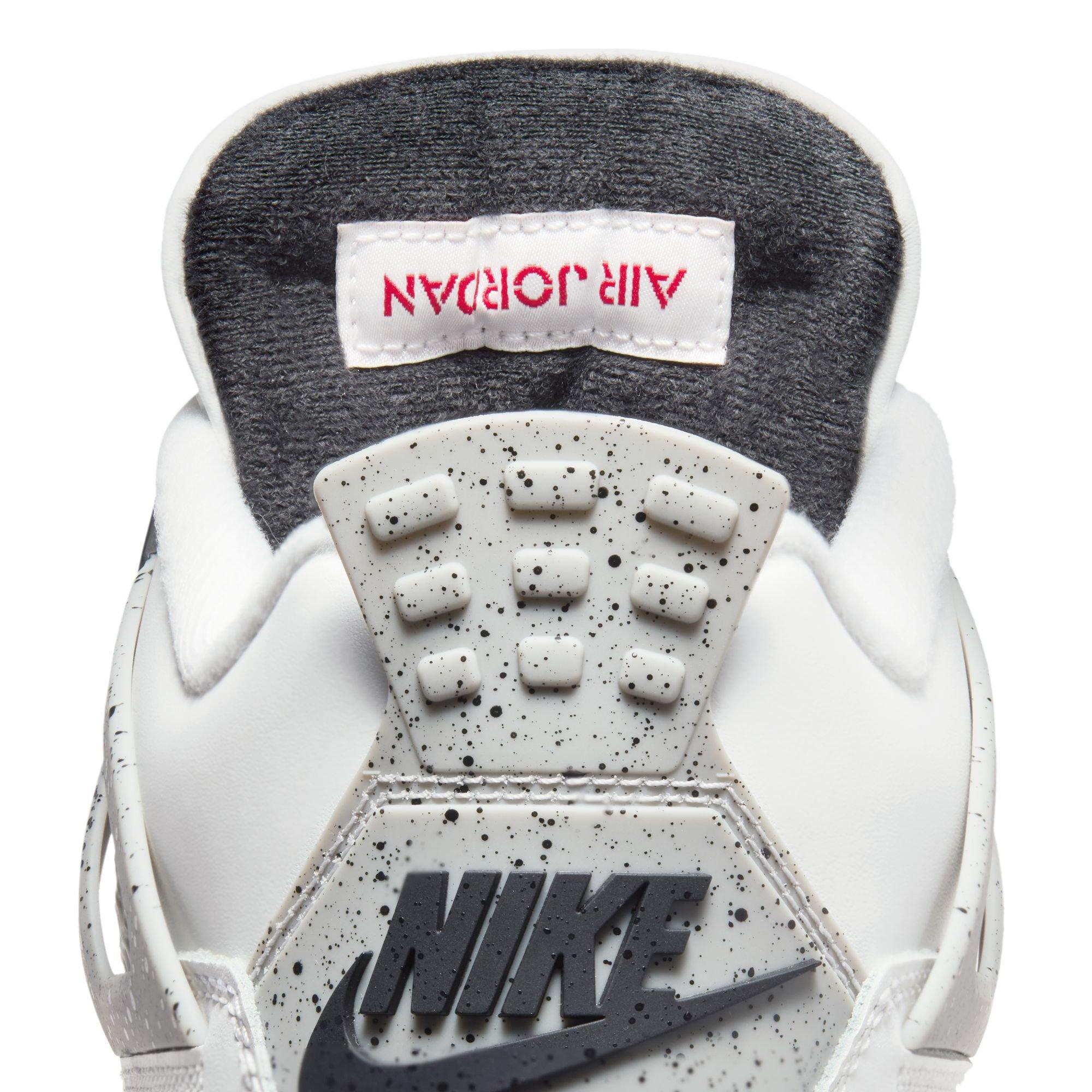 Jordan 4 Retro "White Cement"​ Men's Shoe - SUMMIT WHITE/FIRE RED/CEMENT GREY Thumbnail View 6