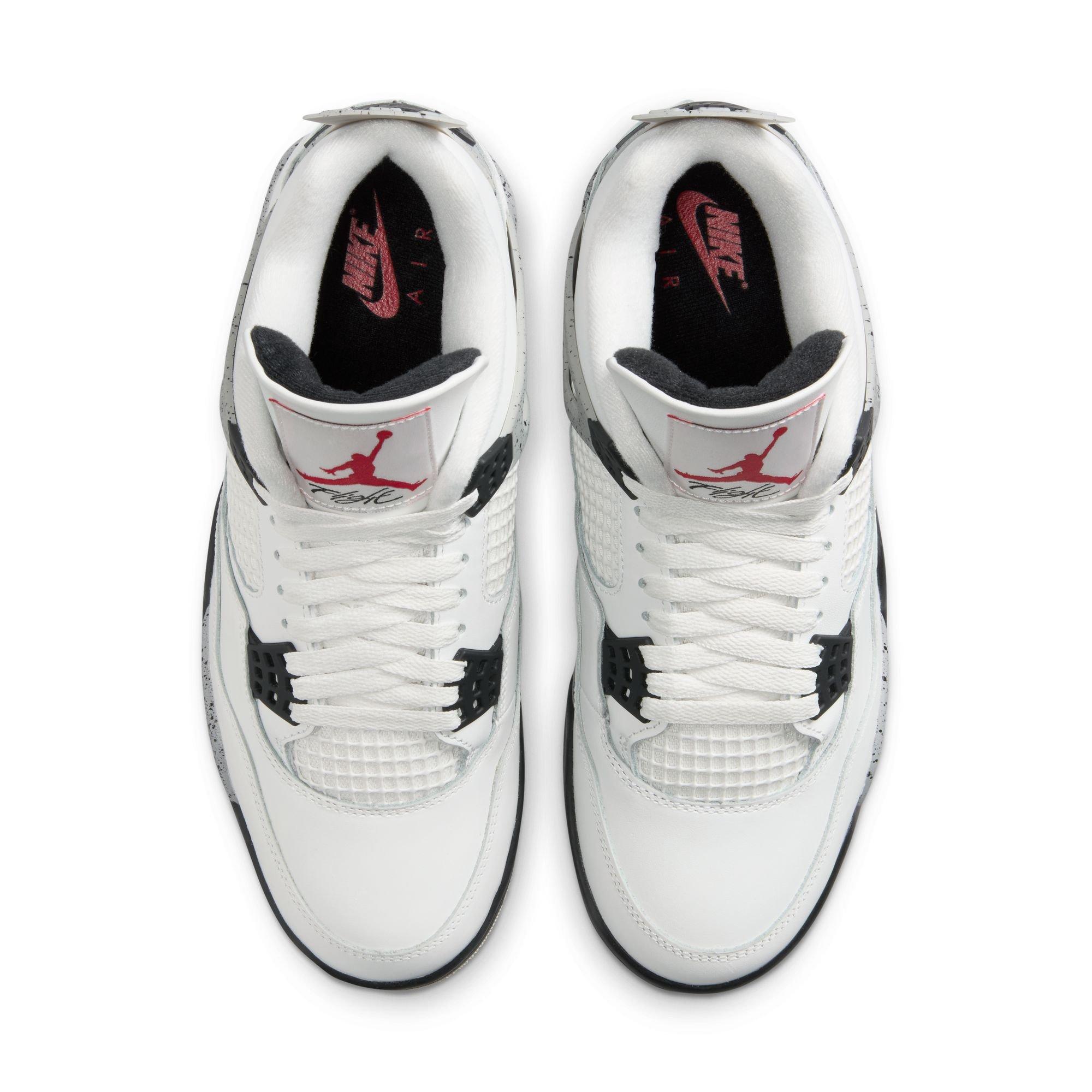 Jordan 4 Retro "White Cement"​ Men's Shoe - SUMMIT WHITE/FIRE RED/CEMENT GREY Thumbnail View 11