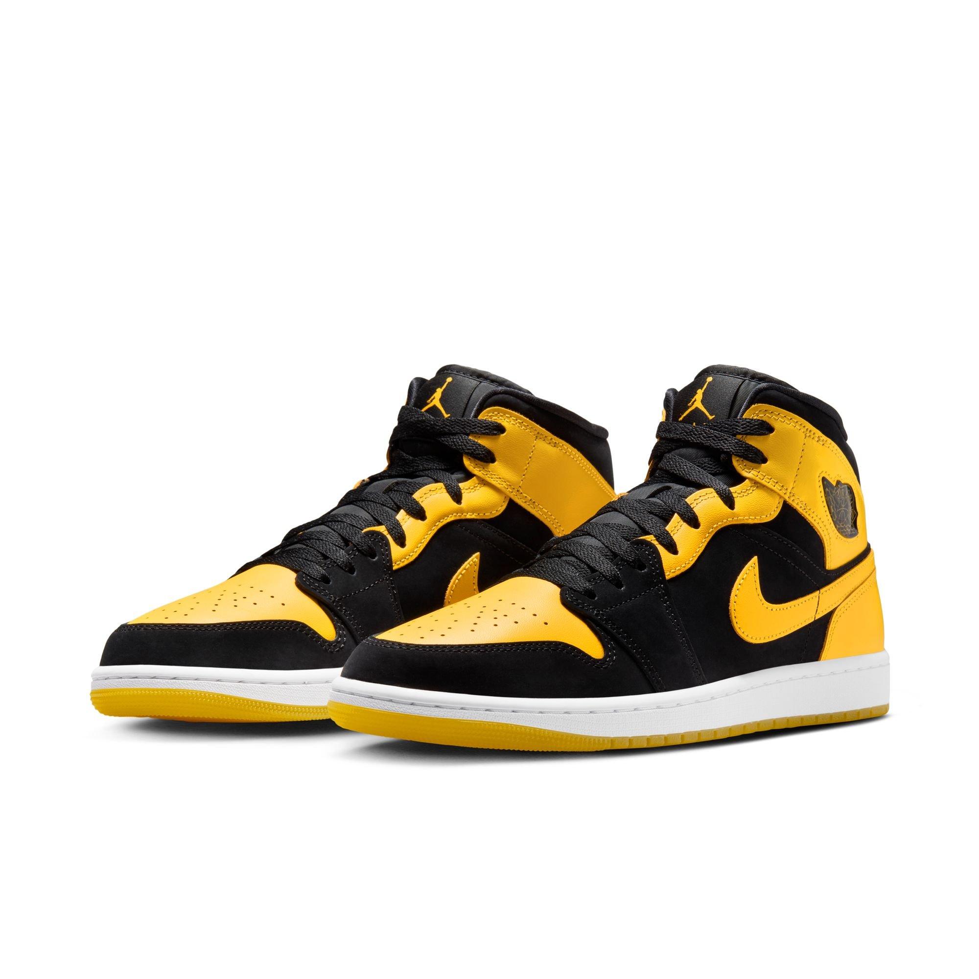 Jordan 1 Mid SE Men's Shoe Black/Varsity Maize/White | Hibbett