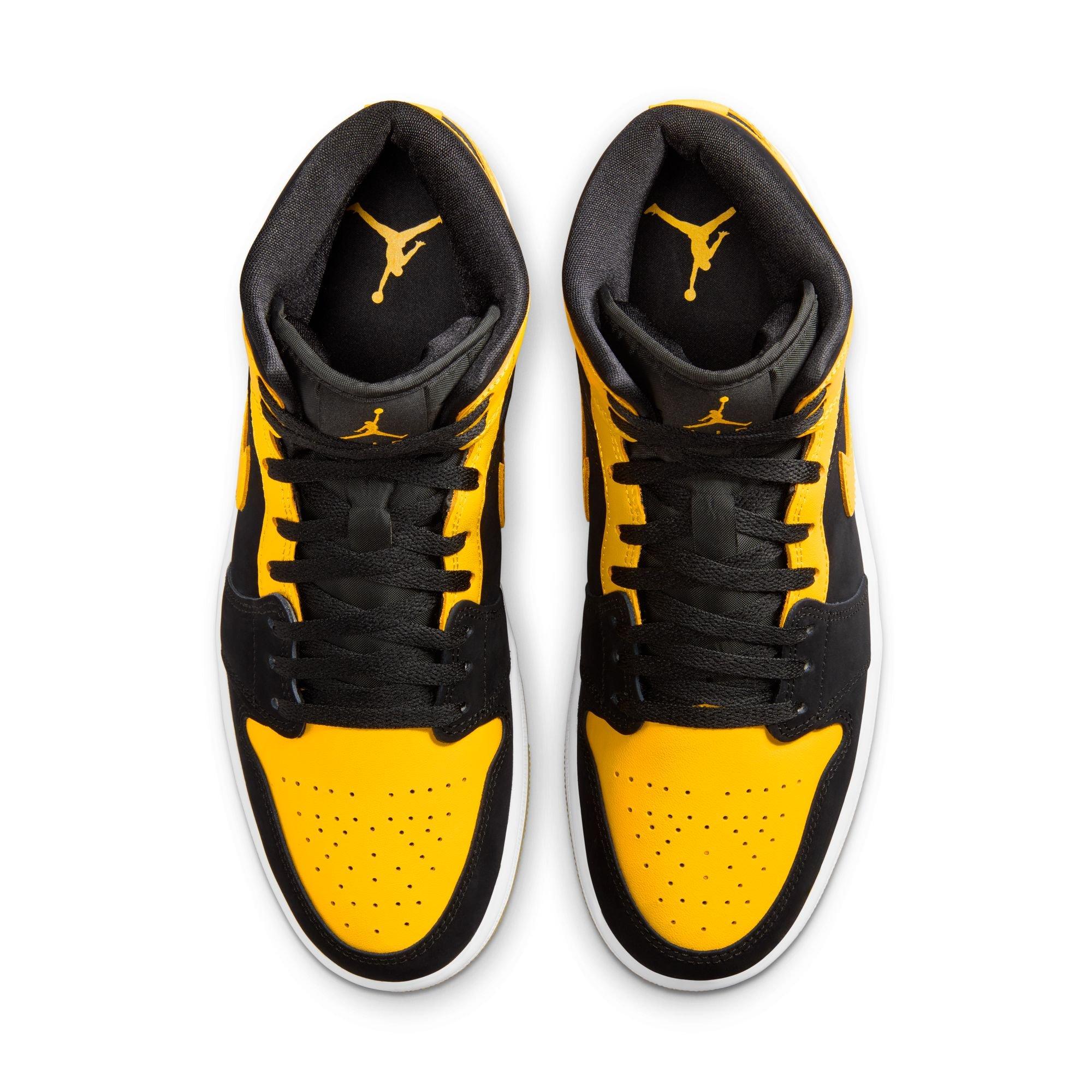 Jordan 1 Mid SE "Black/Varsity Maize/White" Men's Shoe - BLACK/YELLOW Thumbnail View 6