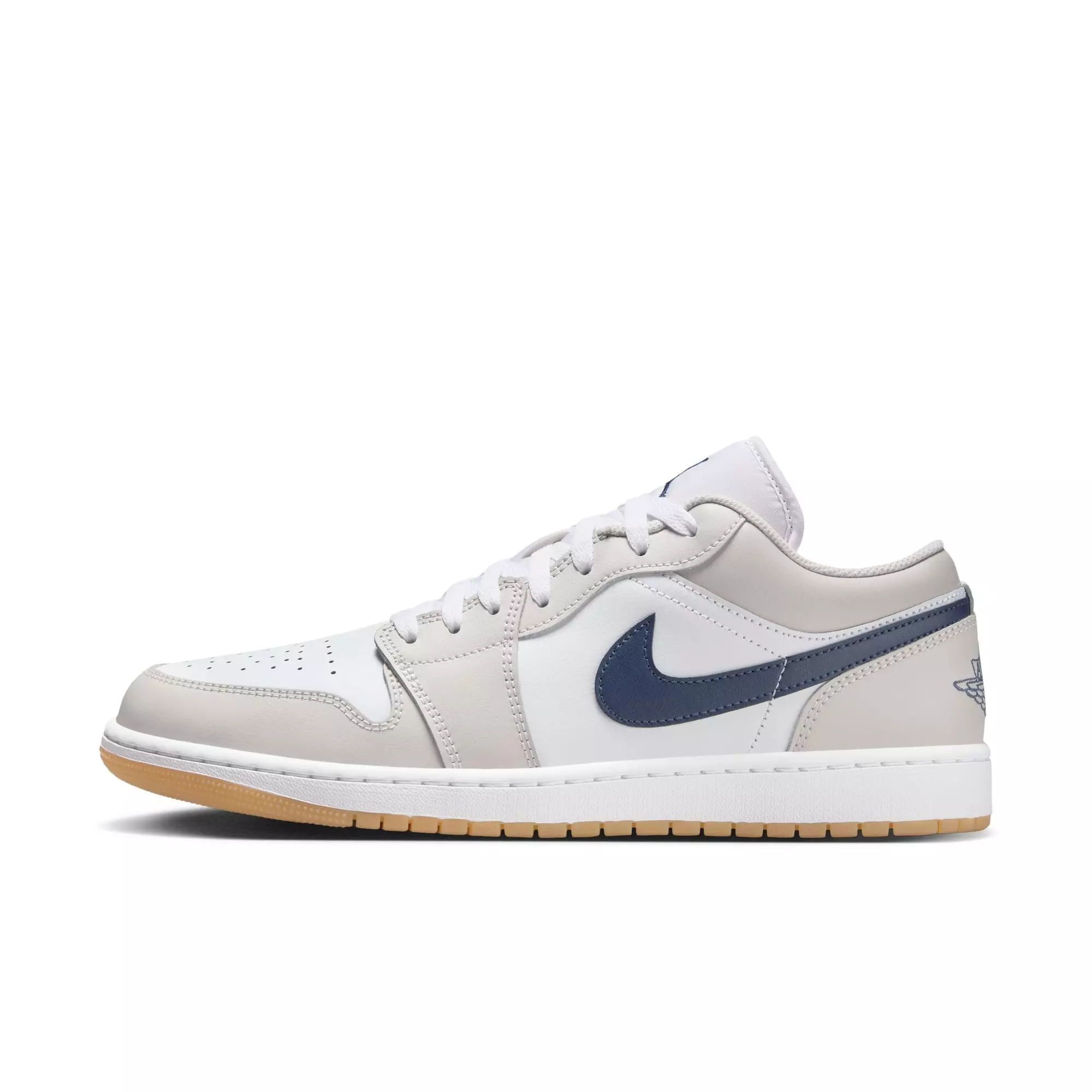 Jordan 1 Low "White/Midnight Navy/Neutral Grey" Men's Shoe - WHITE/NAVY