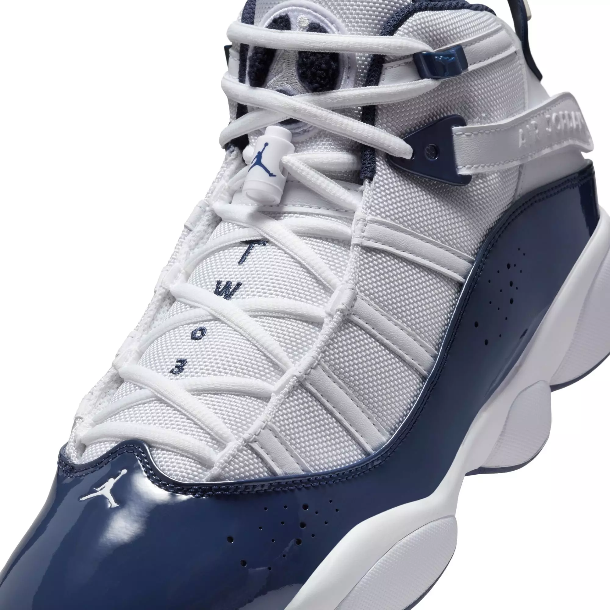 Jordan 6 Rings "White/Midnight Navy/Neutral Grey" Men's Shoe - WHITE/NAVY
