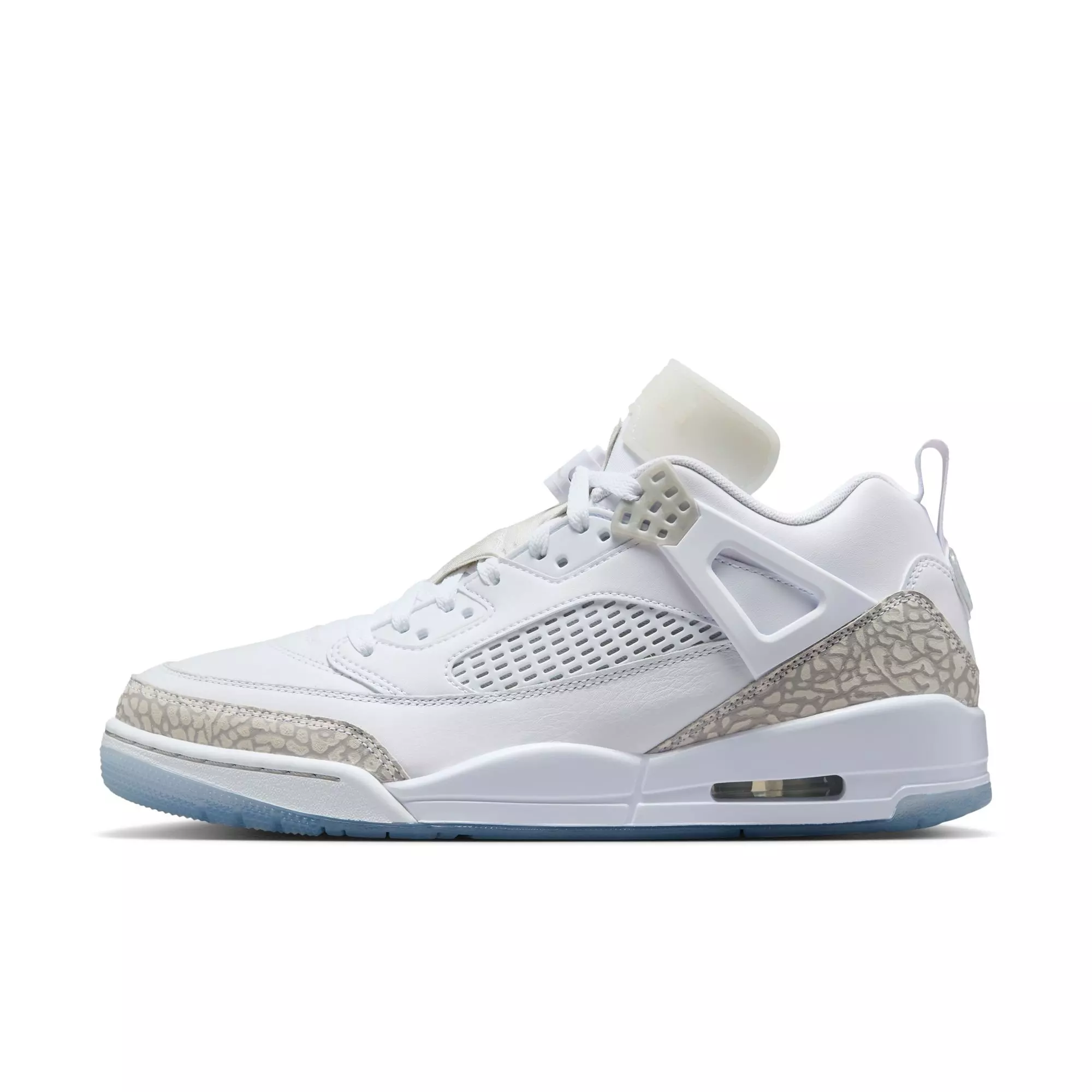 Jordan Spizike Low "White/Neutral Grey/Metallic Silver" Men's Shoe - WHITE/SILVER