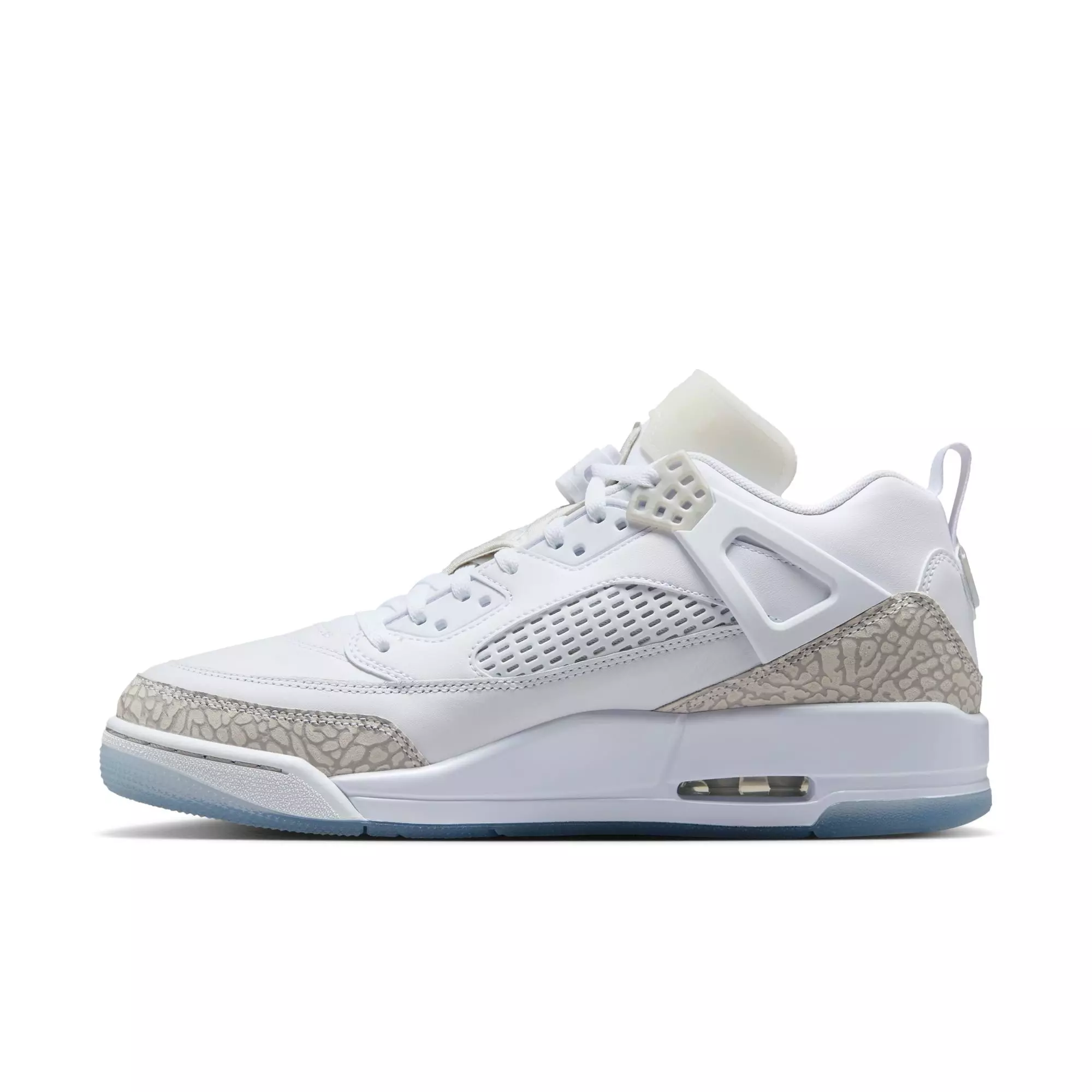 Jordan Spizike Low "White/Neutral Grey/Metallic Silver" Men's Shoe - WHITE/SILVER