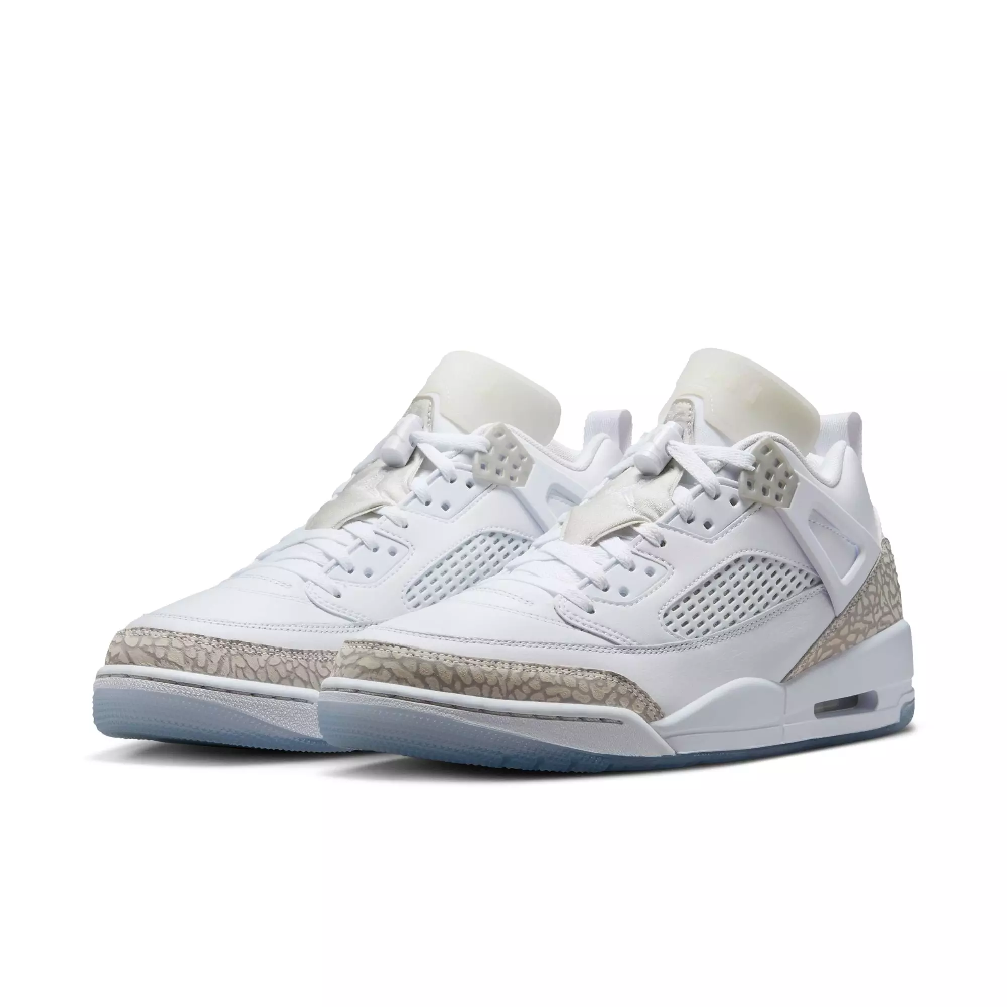 Jordan Spizike Low "White/Neutral Grey/Metallic Silver" Men's Shoe - WHITE/SILVER