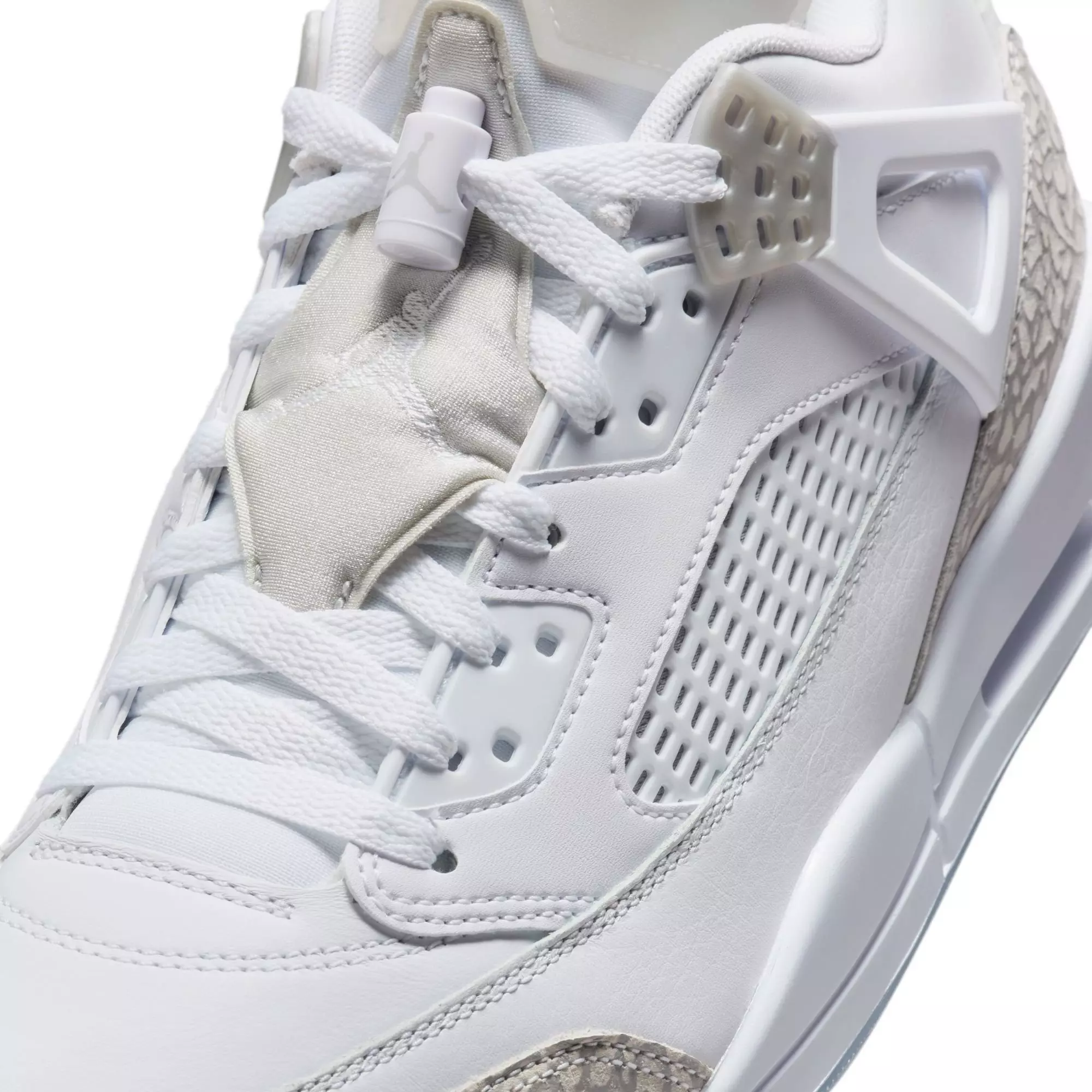 Jordan Spizike Low "White/Neutral Grey/Metallic Silver" Men's Shoe - WHITE/SILVER