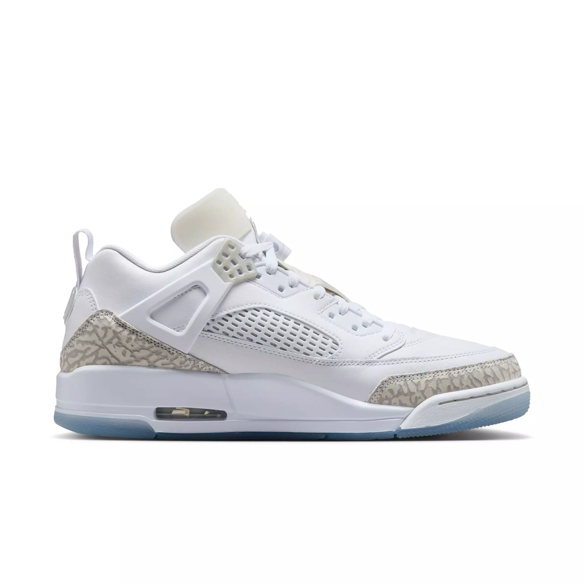 Jordan Spizike Low "White/Neutral Grey/Metallic Silver" Men's Shoe - WHITE/SILVER