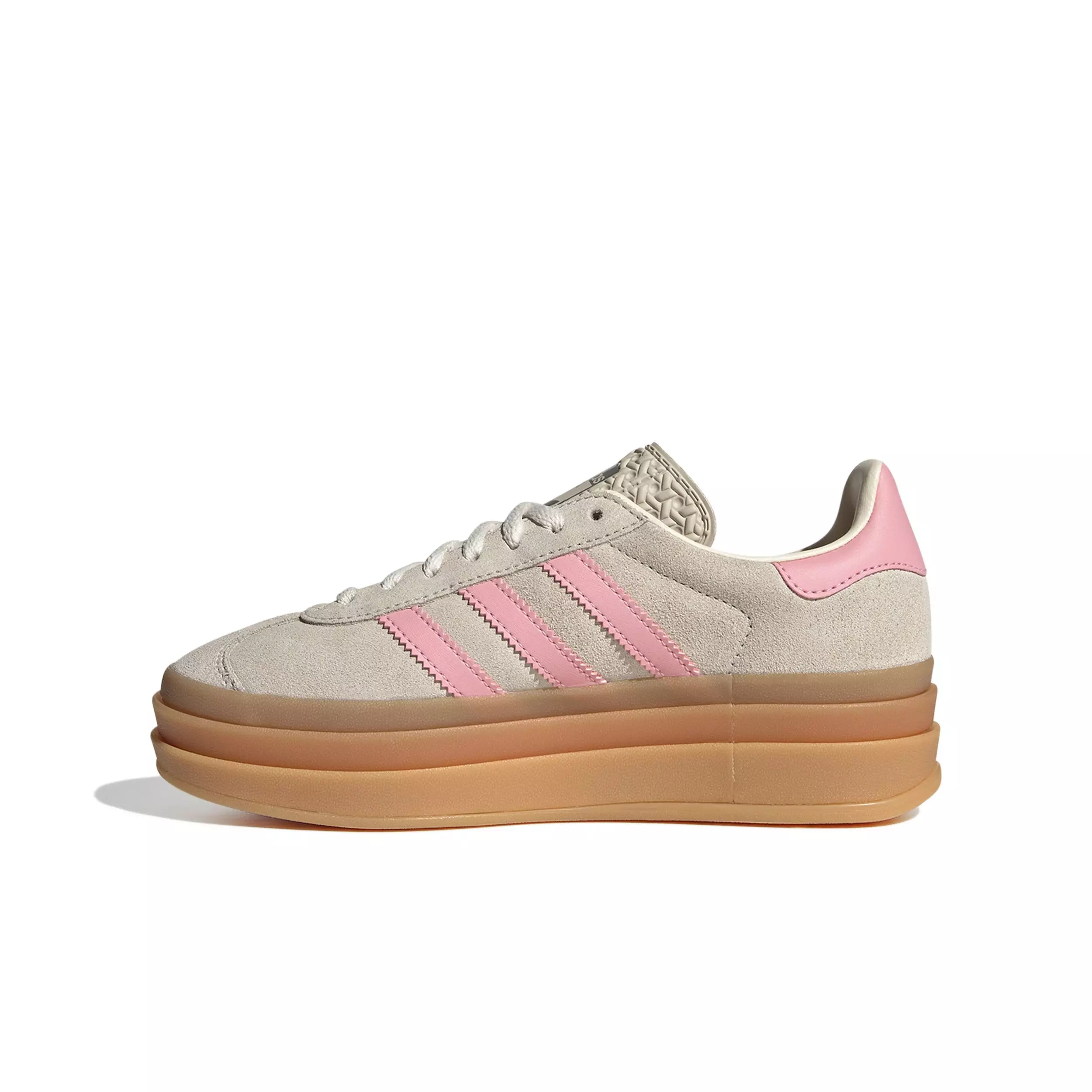 adidas Originals Gazelle Bold "Wonder Alumina/Semi Pink Spark/Cream White" Grade School Girls' Shoe - GREY/PINK