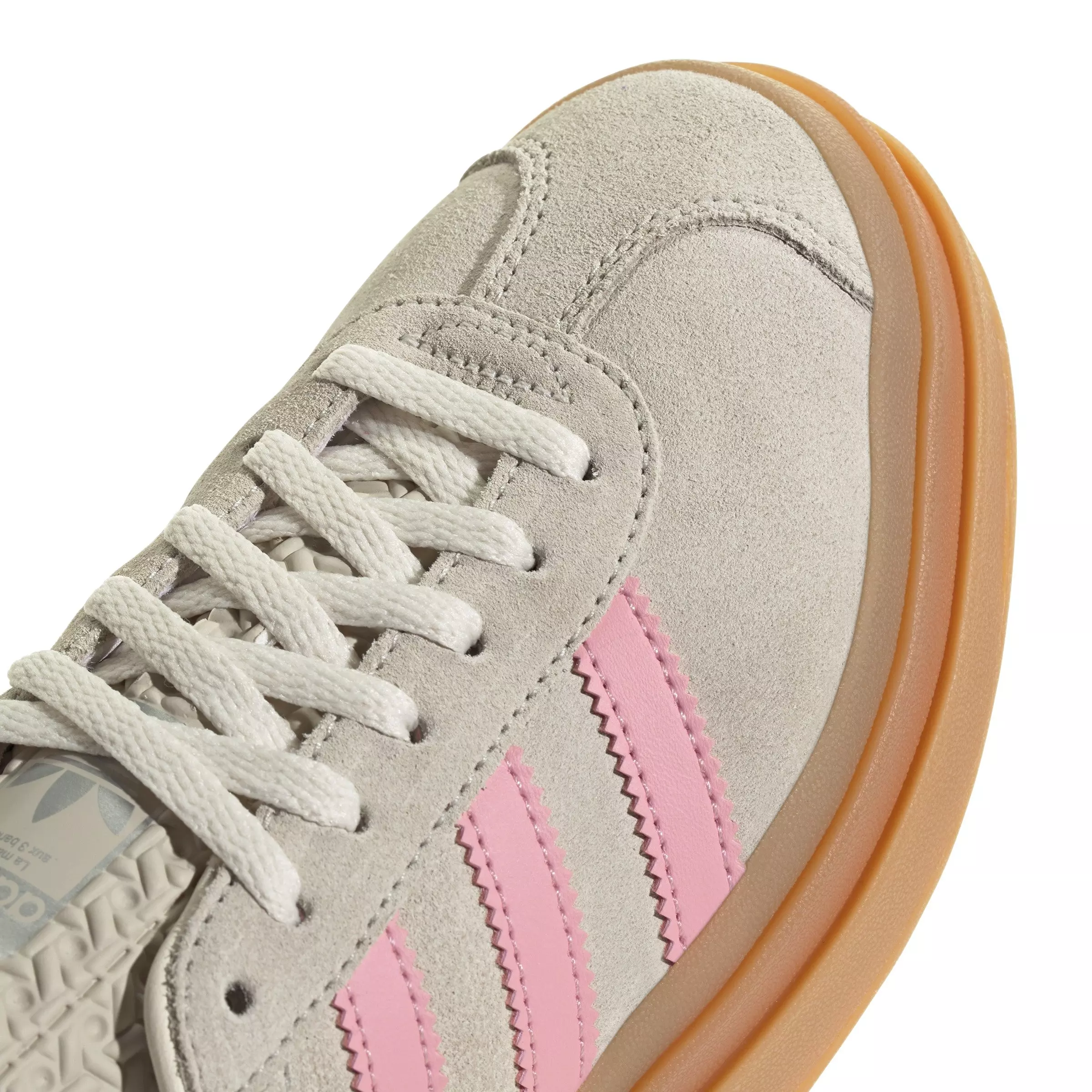 adidas Originals Gazelle Bold "Wonder Alumina/Semi Pink Spark/Cream White" Grade School Girls' Shoe - GREY/PINK