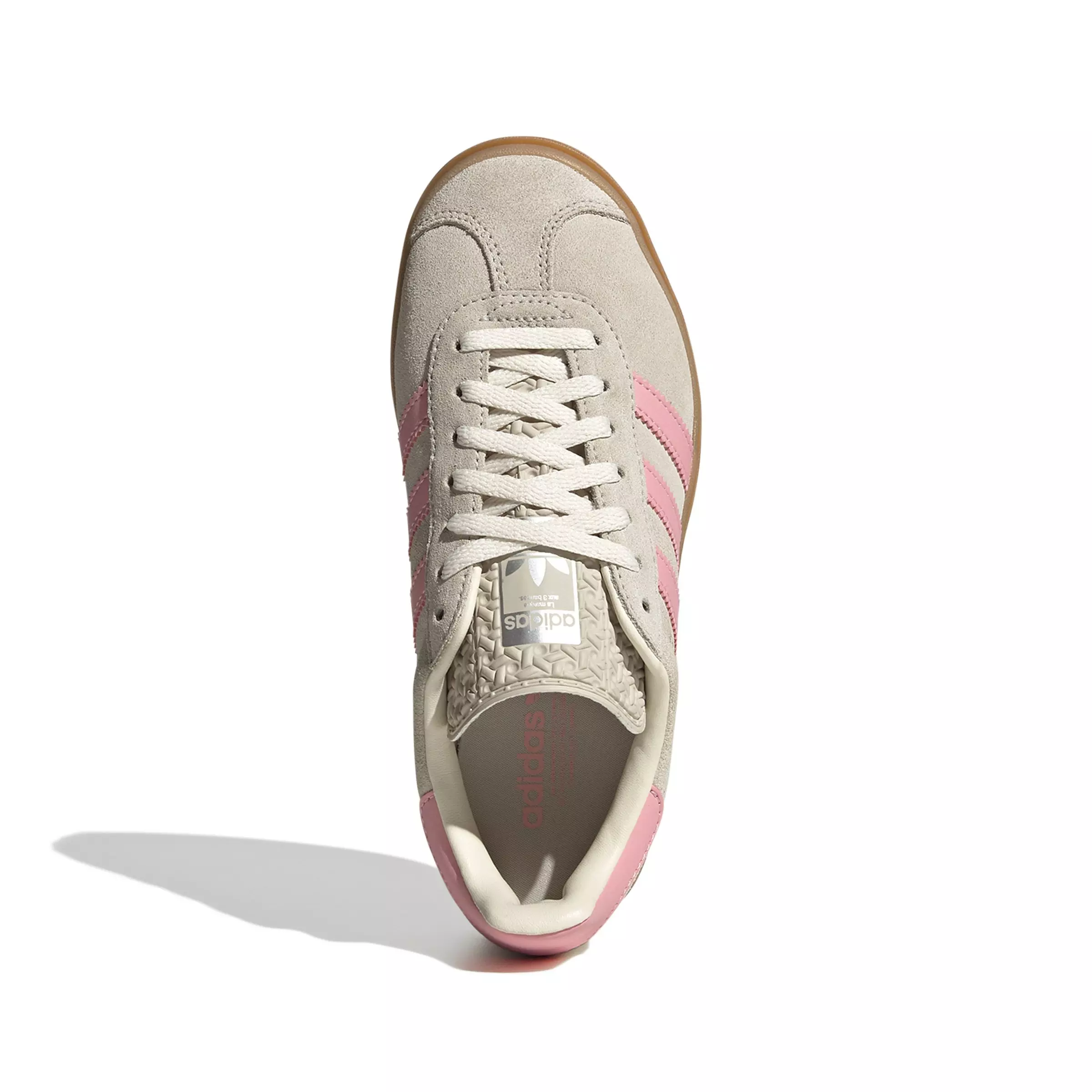 adidas Originals Gazelle Bold "Wonder Alumina/Semi Pink Spark/Cream White" Grade School Girls' Shoe - GREY/PINK