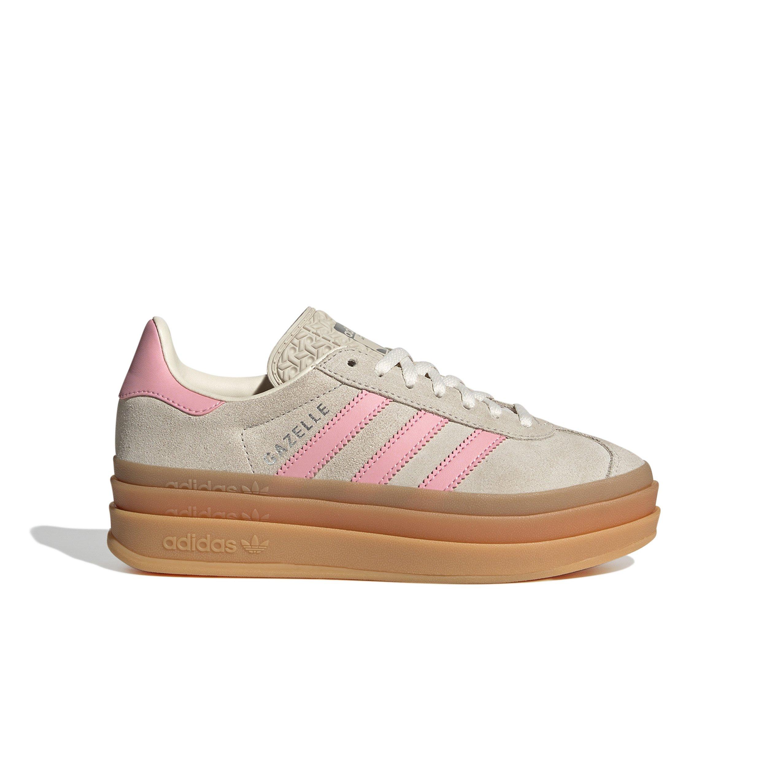 adidas Originals Gazelle Bold "Wonder Alumina/Semi Pink Spark/Cream White" Grade School Girls' Shoe - GREY/PINK