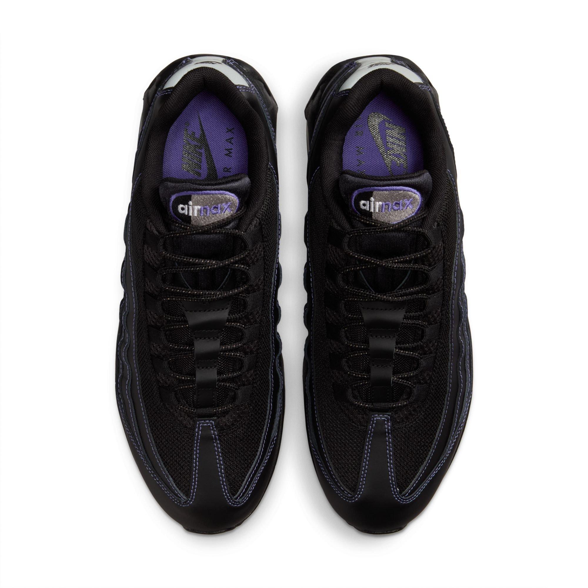 スニーカー NIKE AIR MAX 95 OG BLACK/BLACK-PERSIAN VIOLET-WOLF GREY Nike Air Max 95 - Black / Persian Violet / Wolf Grey – Kith