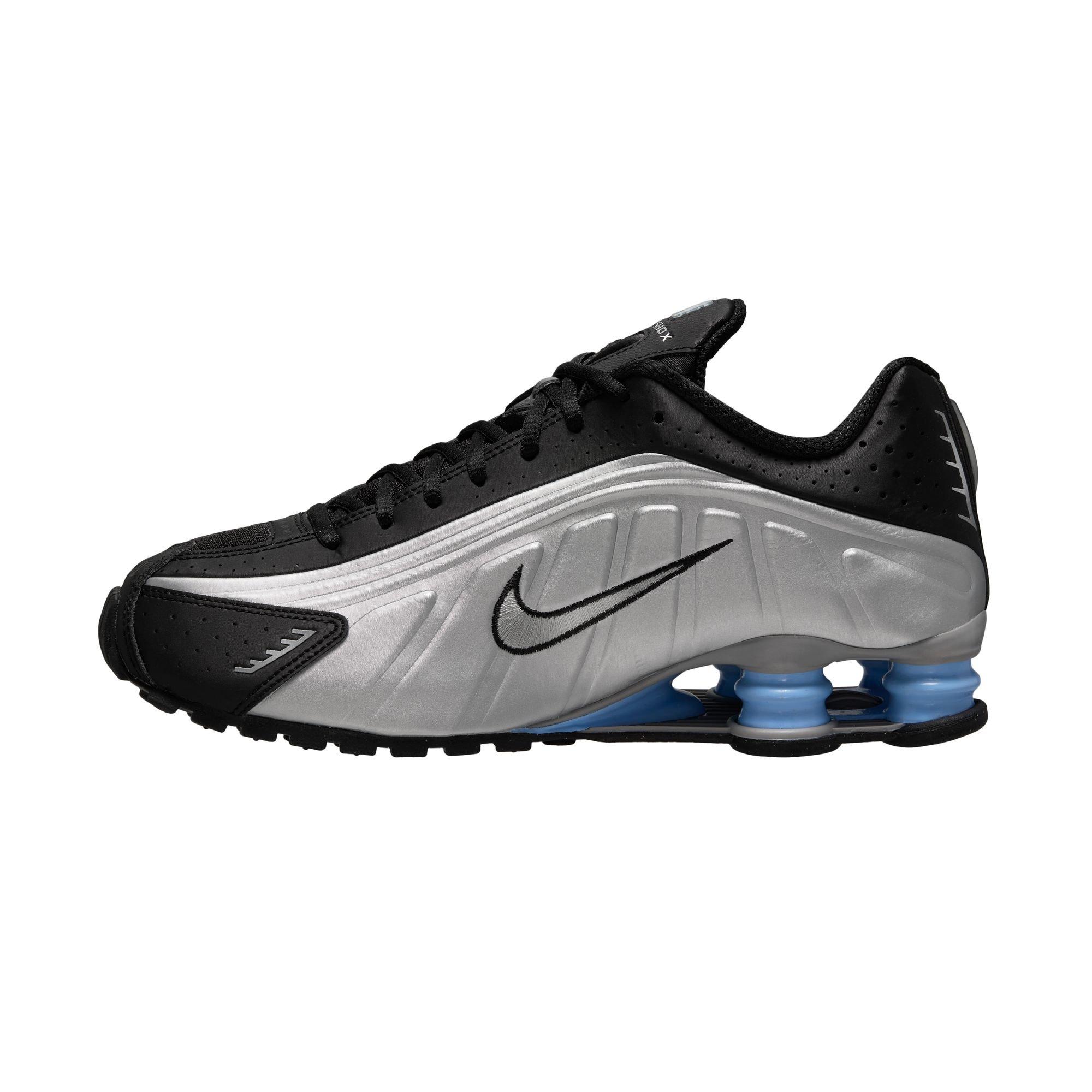 Nike Shox R4 "Metallic Silver/Black" Men's Shoe - METALLIC SILVER/BLACK Thumbnail View 4