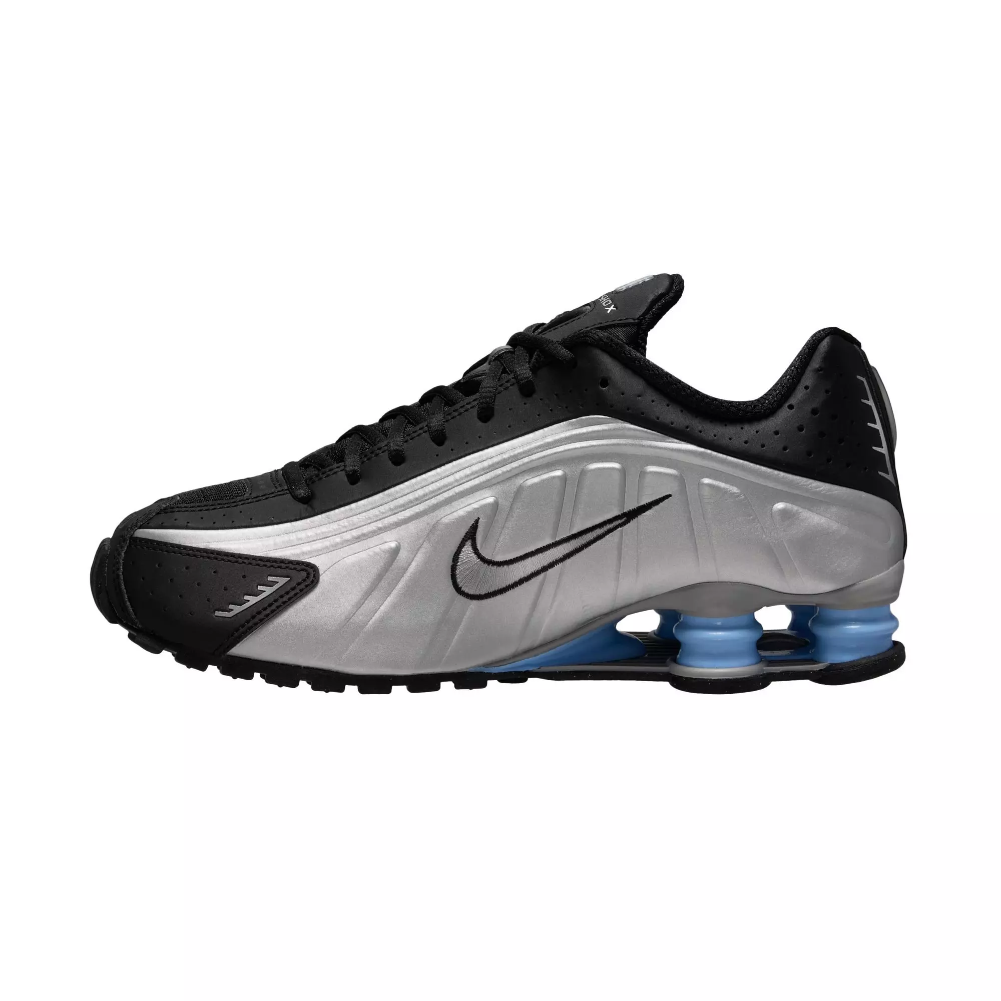 Nike Shox R4 "Metallic Silver/Black" Men's Shoe - METALLIC SILVER/BLACK