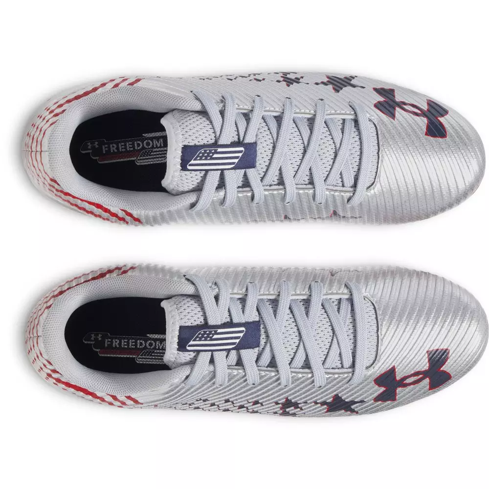 Under Armour Blur Select Jr "USA" Grade School Boys' Football Cleat - SILVER/NAVY