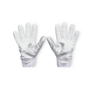 Under Armour Adult Blur Football Receiver Gloves - White/Silver