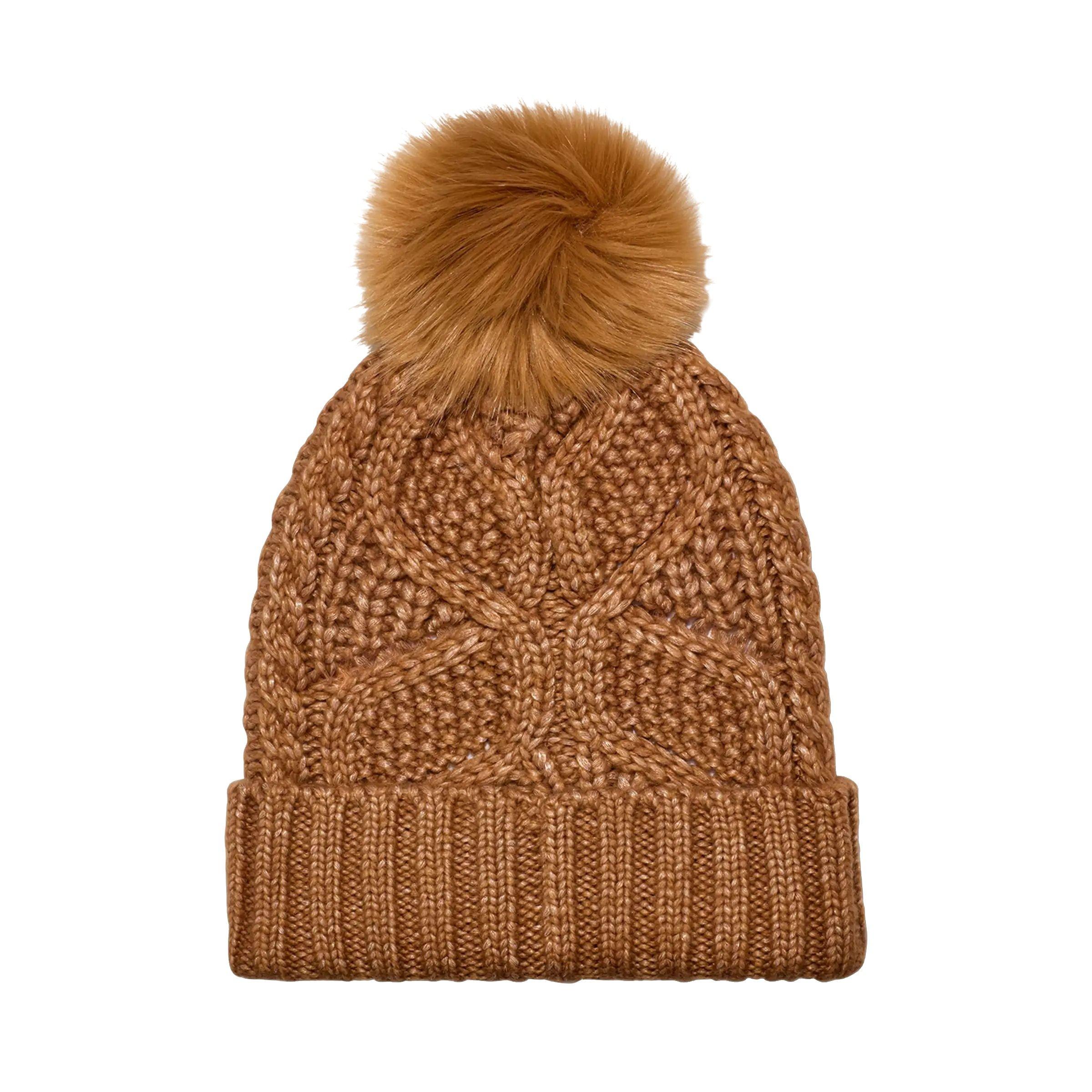 UGG Cable Pom Beanie - TAN Thumbnail View 2