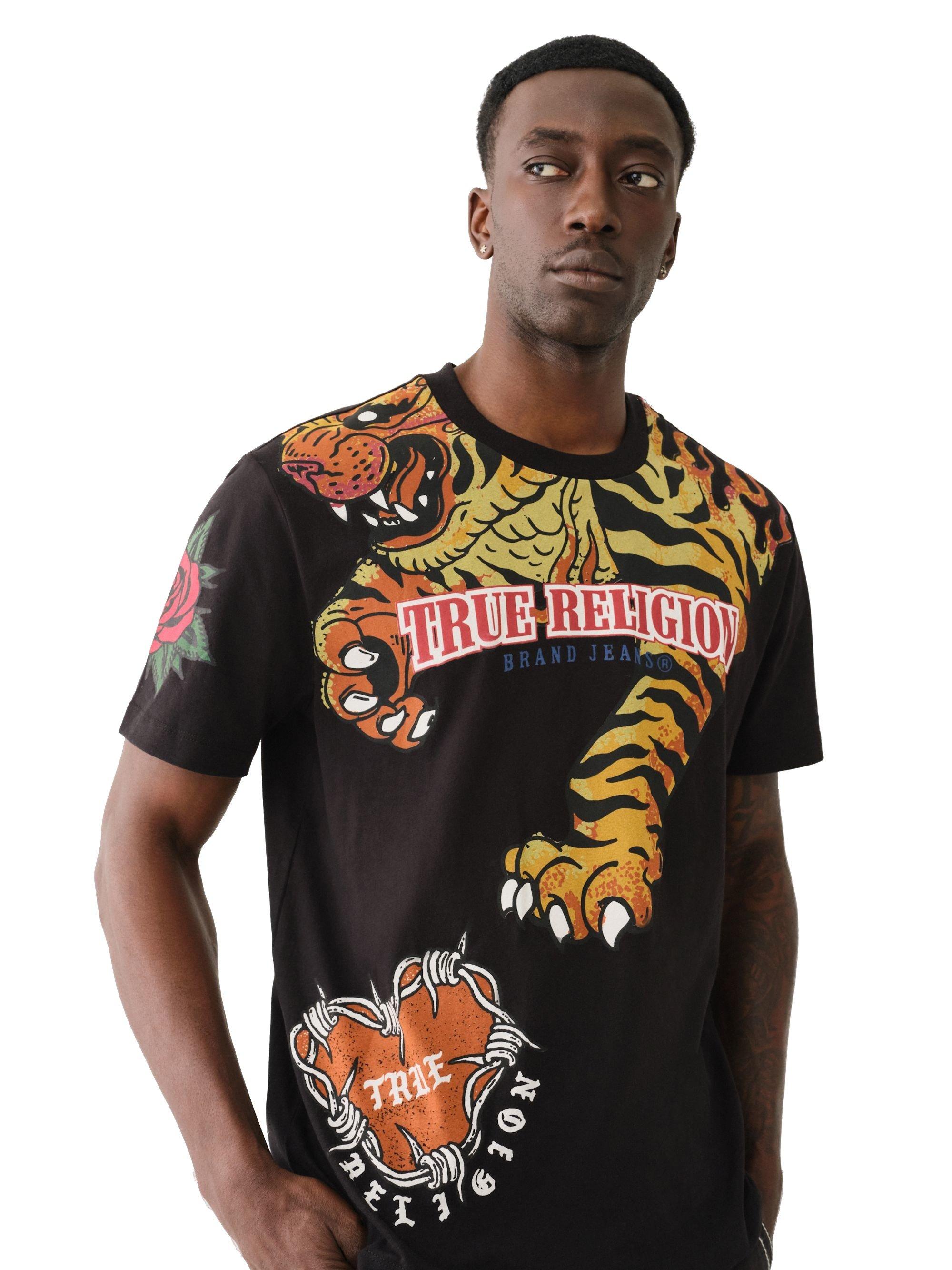 True Religion Tiger Heart Men's Black Tee