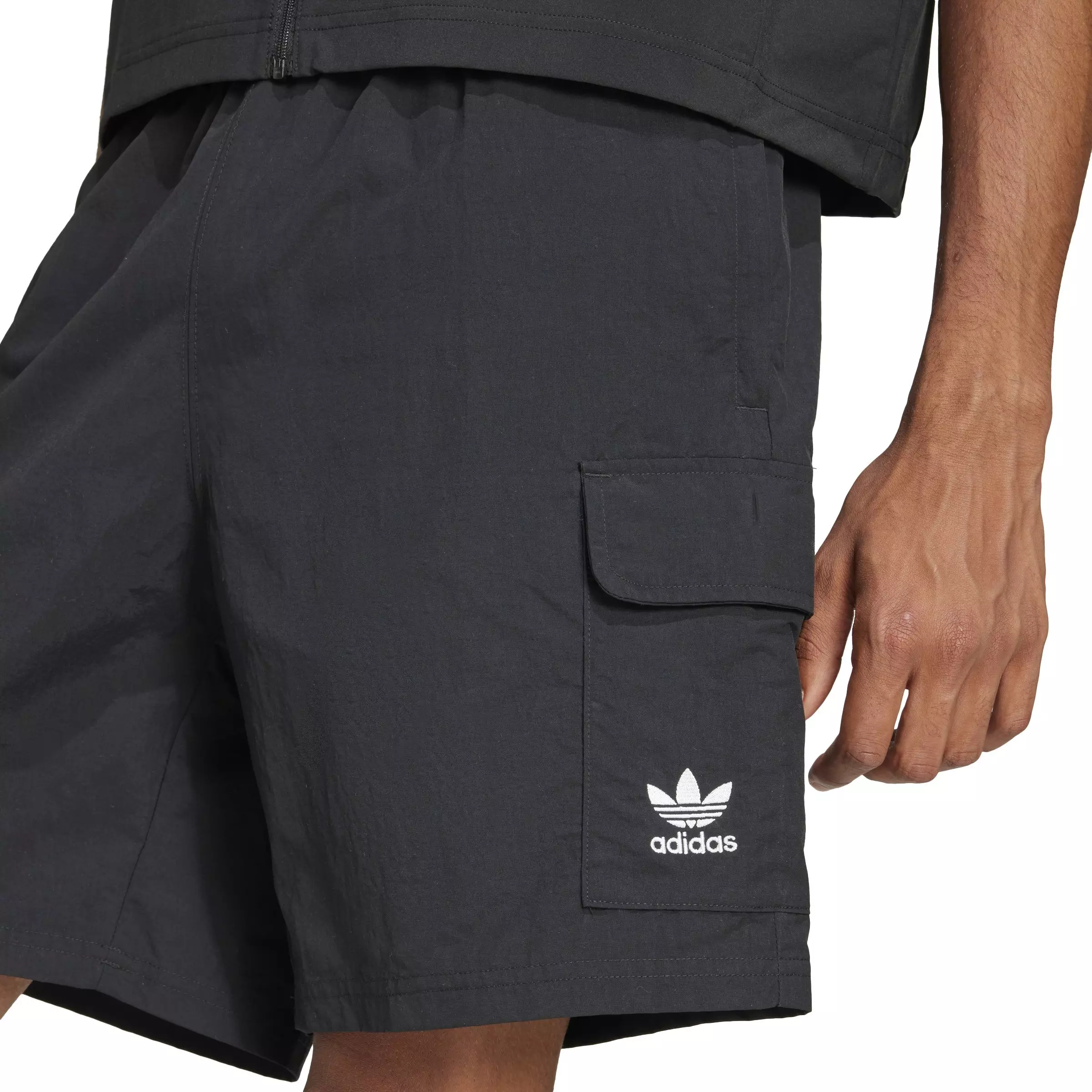 adidas Originals Men's Trefoil Essentials Woven Cargo Shorts - BLACK