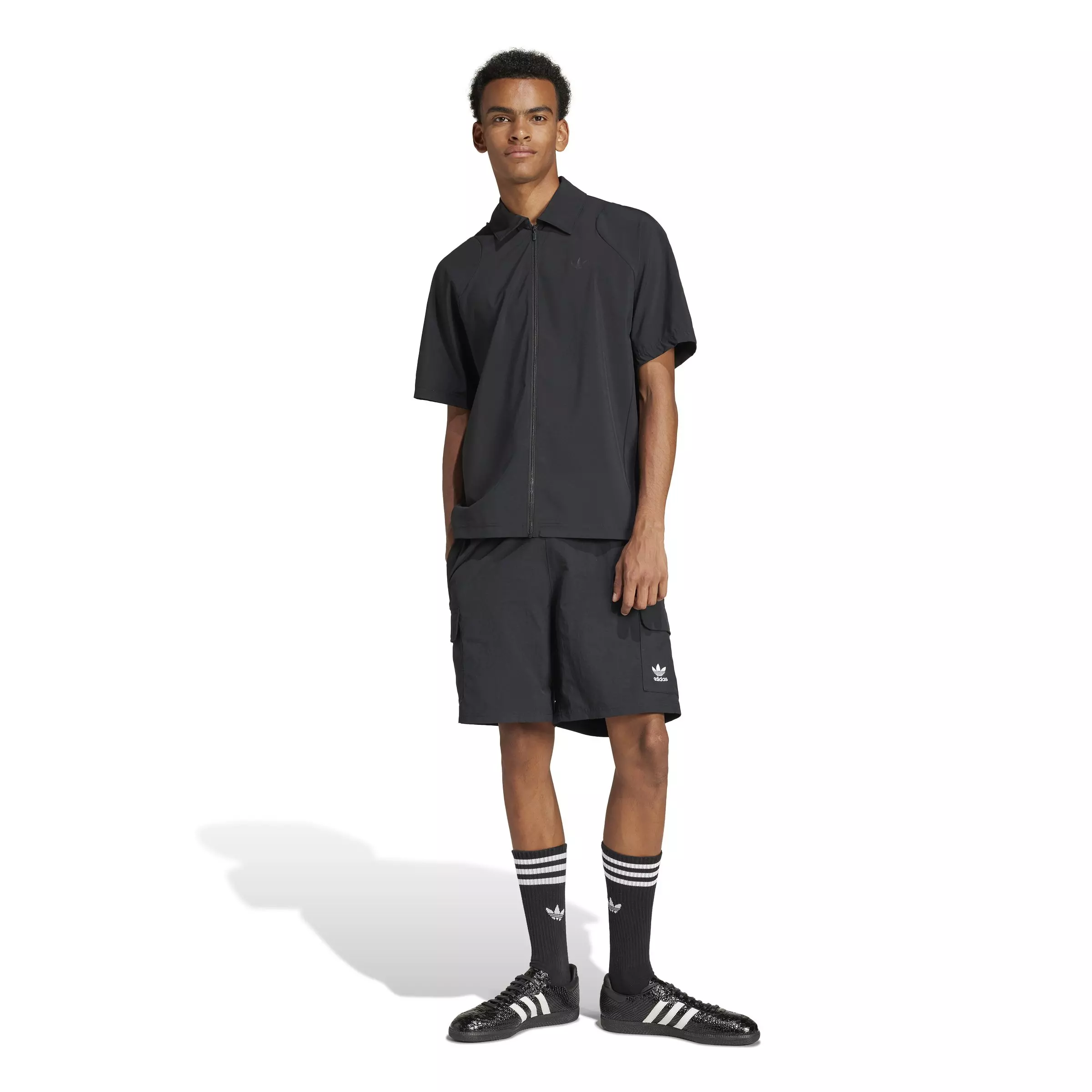 adidas Originals Men's Trefoil Essentials Woven Cargo Shorts - BLACK