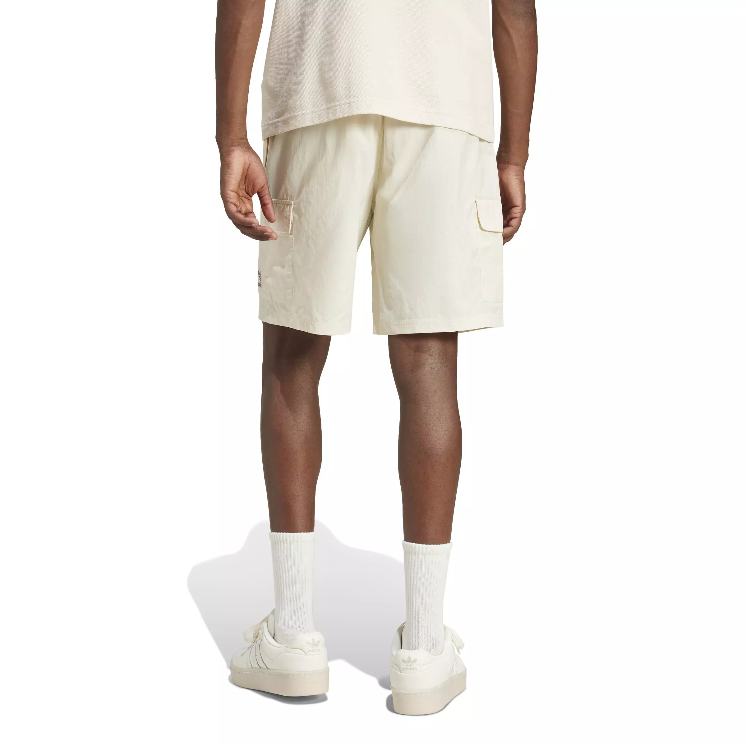 adidas Originals Men's Trefoil Essentials Woven Cargo Shorts-White - WHITE