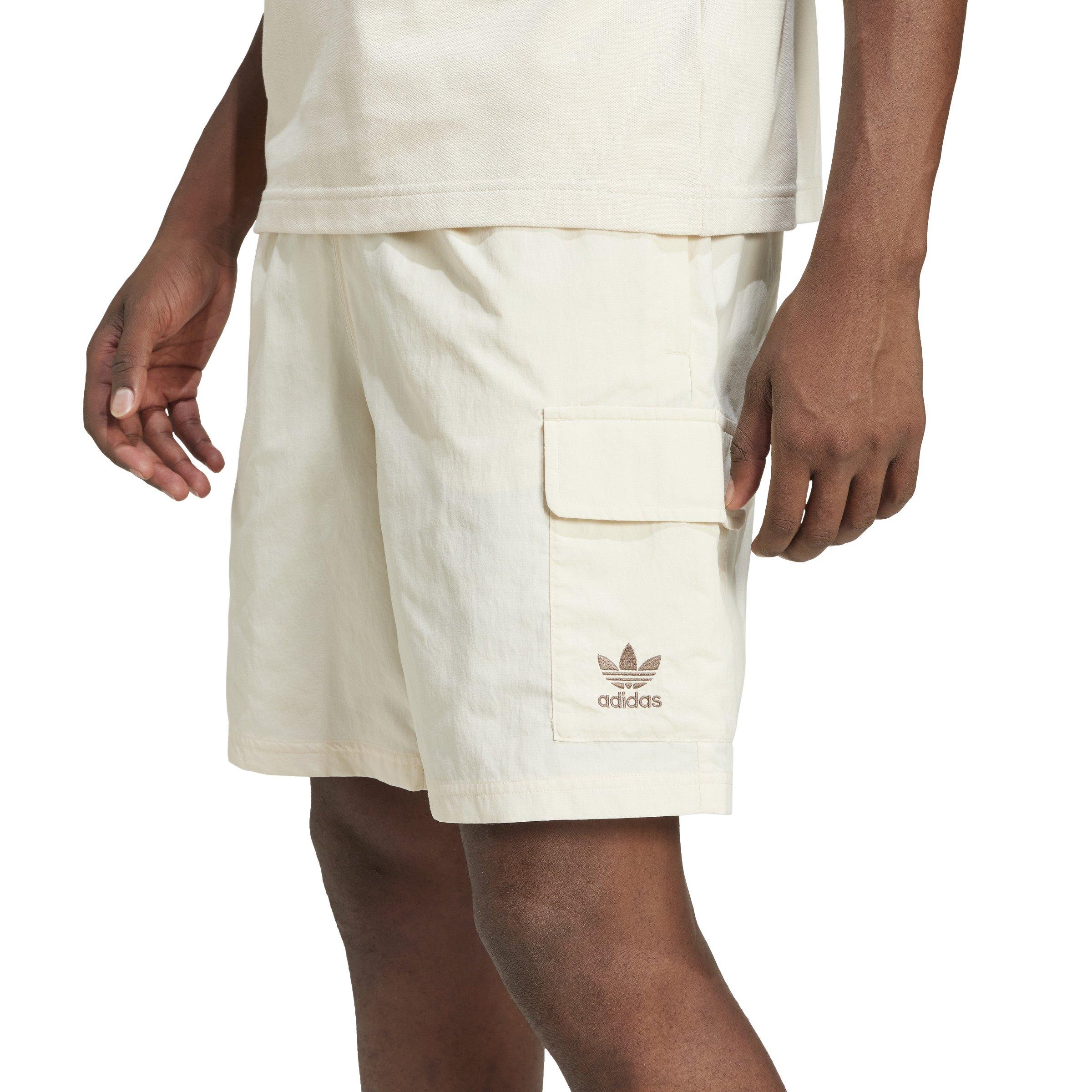 adidas Originals Men's Trefoil Essentials Woven Cargo Shorts-White - WHITE Thumbnail View 3