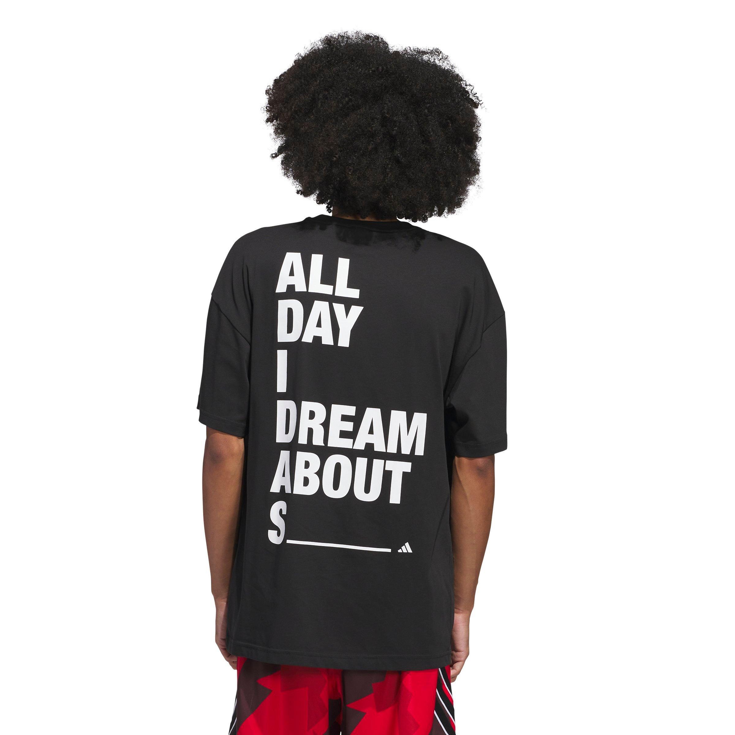 adidas Mens All Day I Dream About T-Shirt - Black/White Size XXL