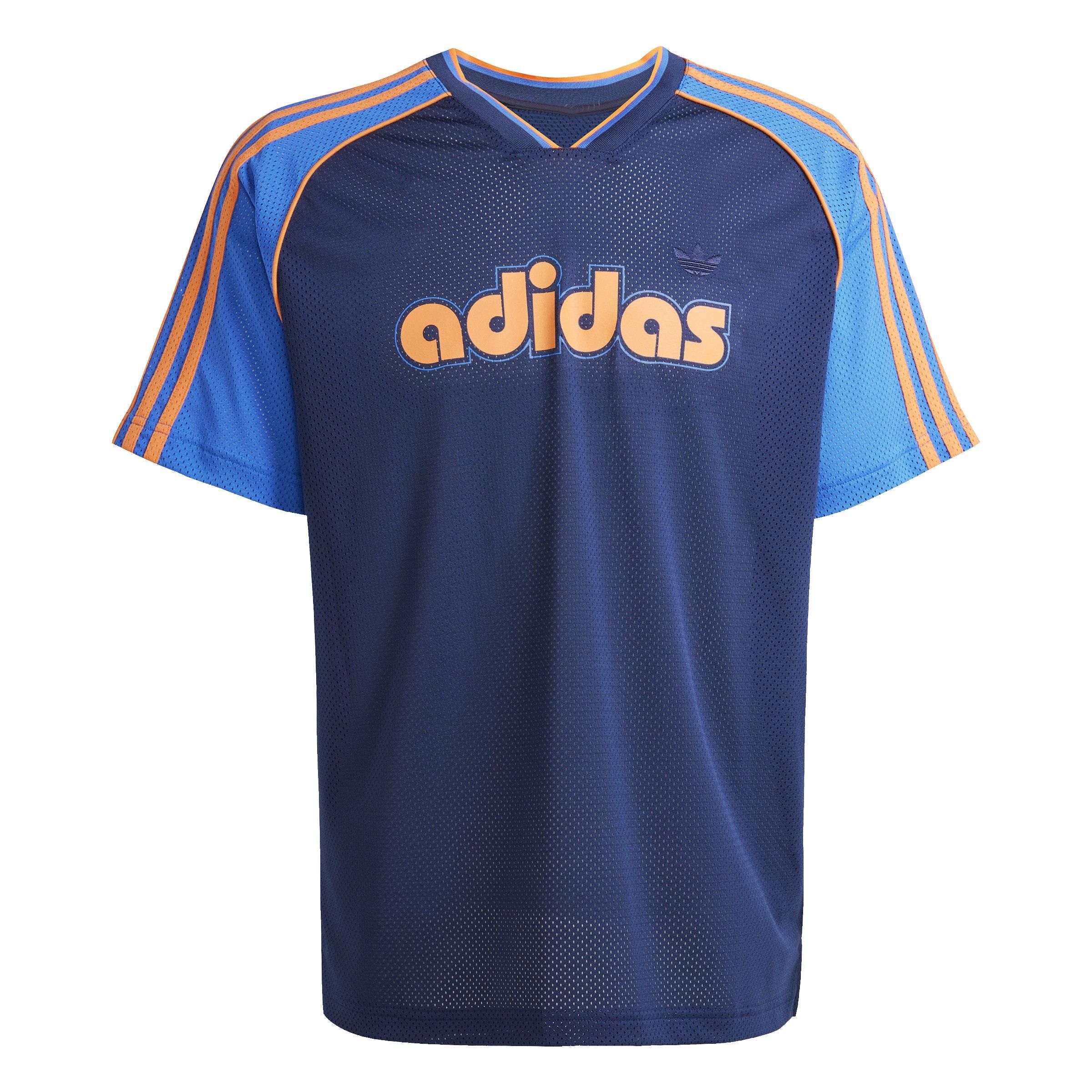 adidas Originals Men's V Neck Oversized Soccer Jersey - Blue