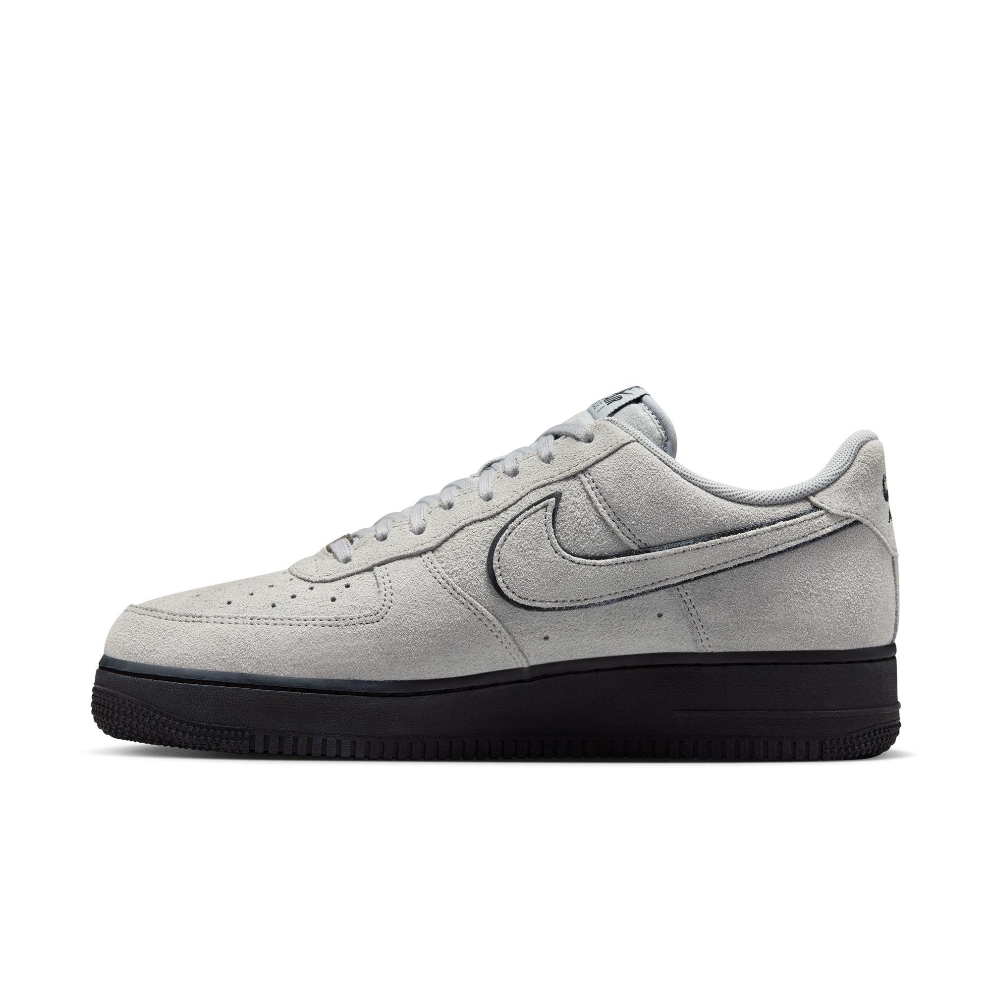 Nike Air Force 1 '07 LV8 "Lt Smoke Grey/White" Men's Shoe - GREY/BLACK Thumbnail View 4