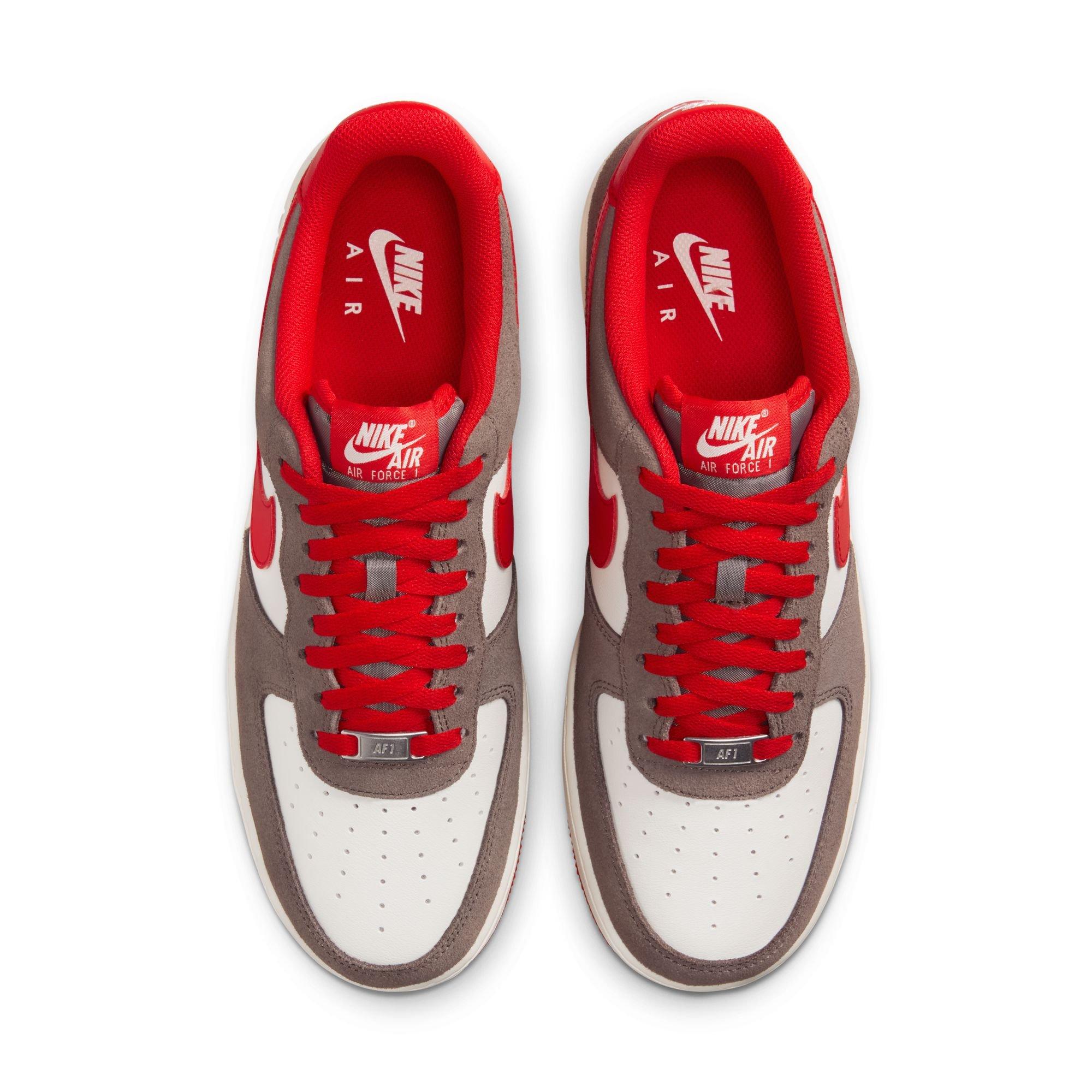 Nike Air Force 1 '07 LV8 "Cave Stone/University Red/Sail" Men's Shoe - GREY/RED Thumbnail View 6