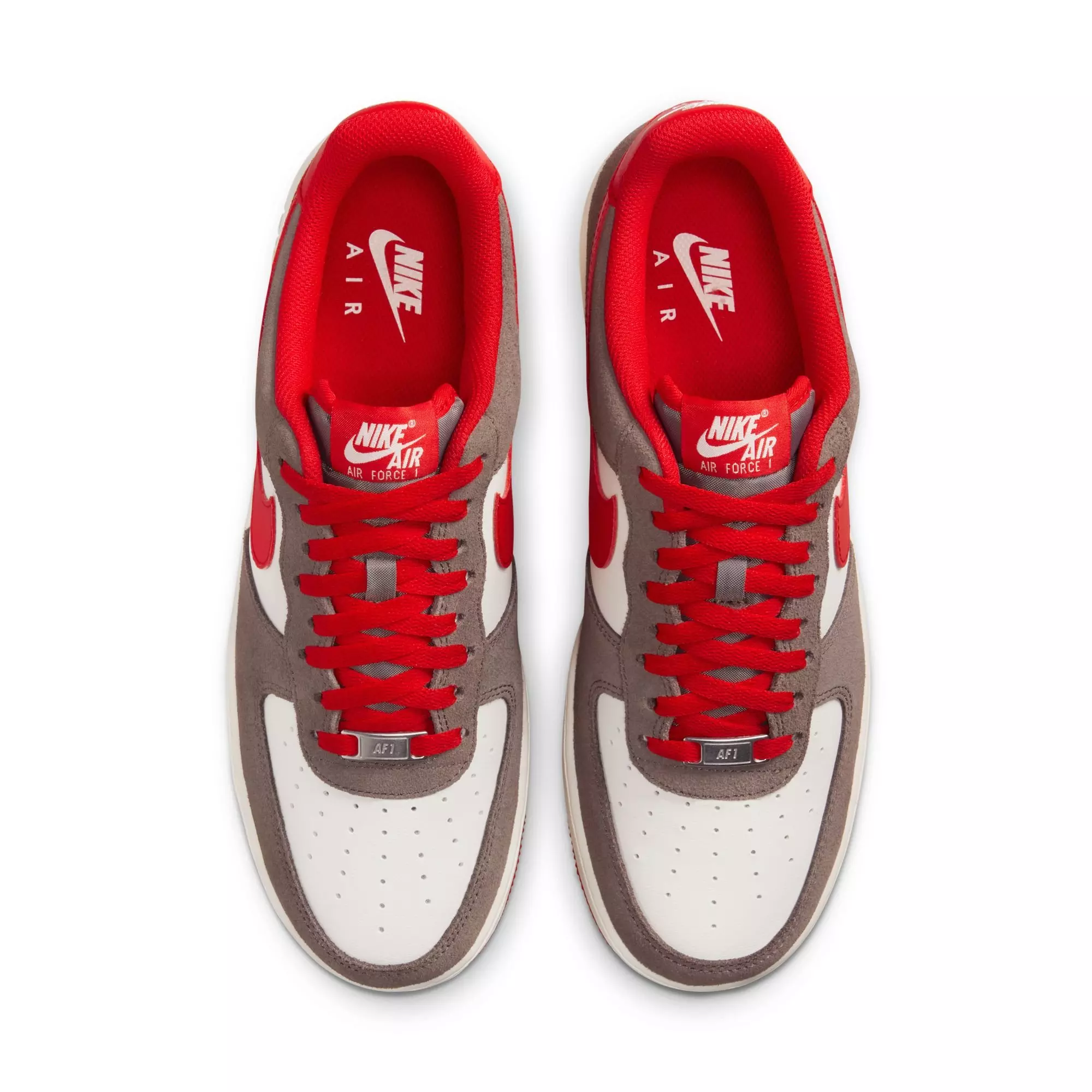 Nike Air Force 1 '07 LV8 "Cave Stone/University Red/Sail" Men's Shoe - GREY/RED