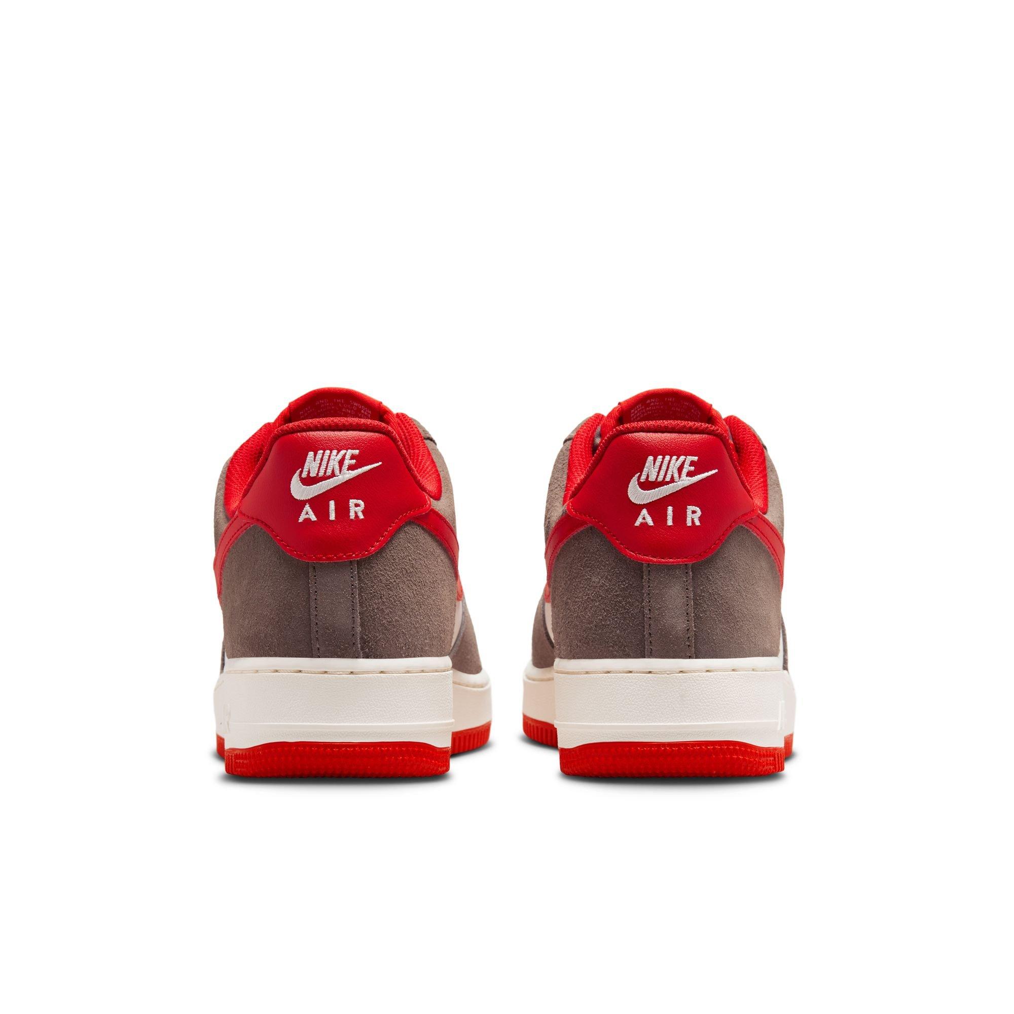 Nike Air Force 1 '07 LV8 "Cave Stone/University Red/Sail" Men's Shoe - GREY/RED Thumbnail View 7