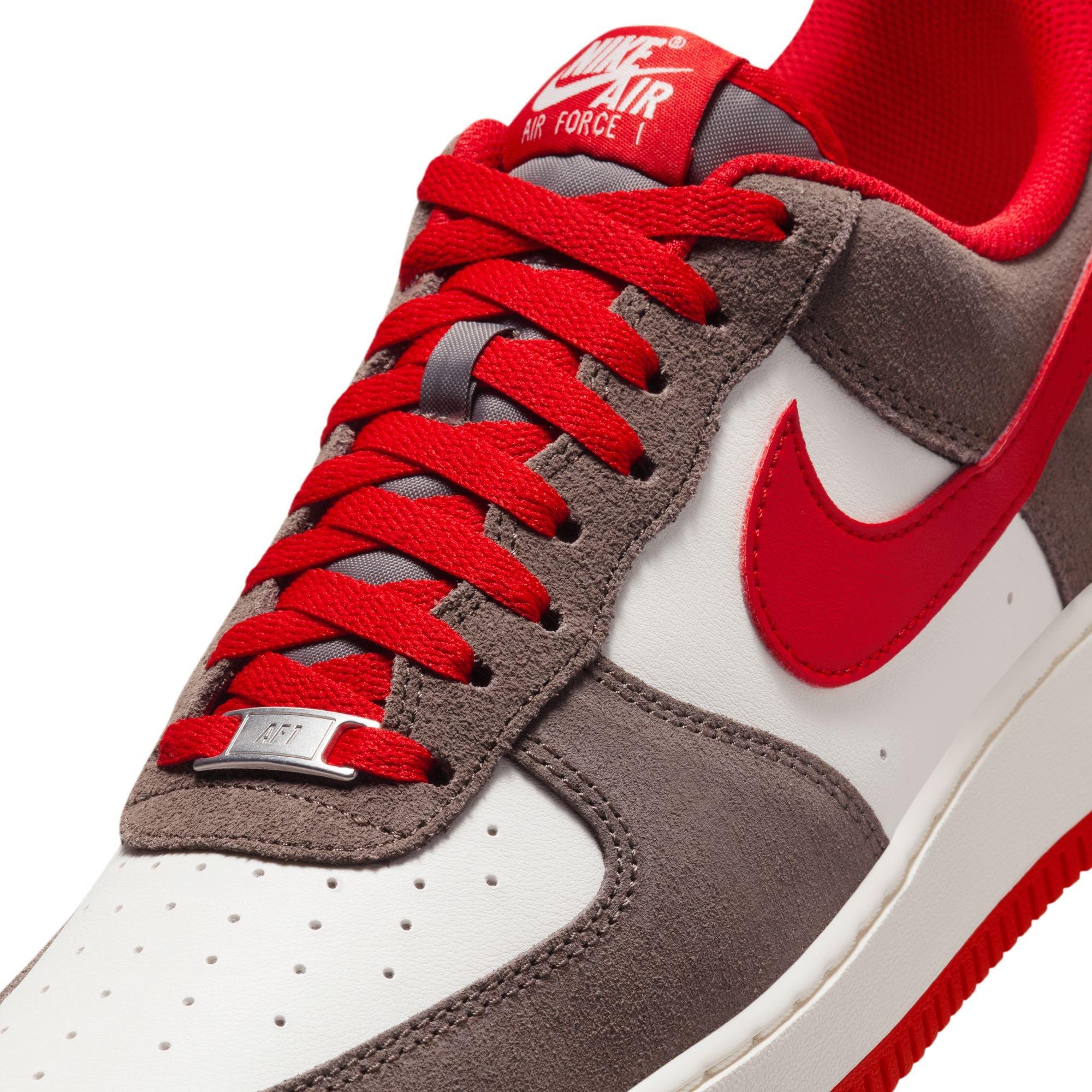 Nike Air Force 1 '07 LV8 "Cave Stone/University Red/Sail" Men's Shoe - GREY/RED Thumbnail View 10