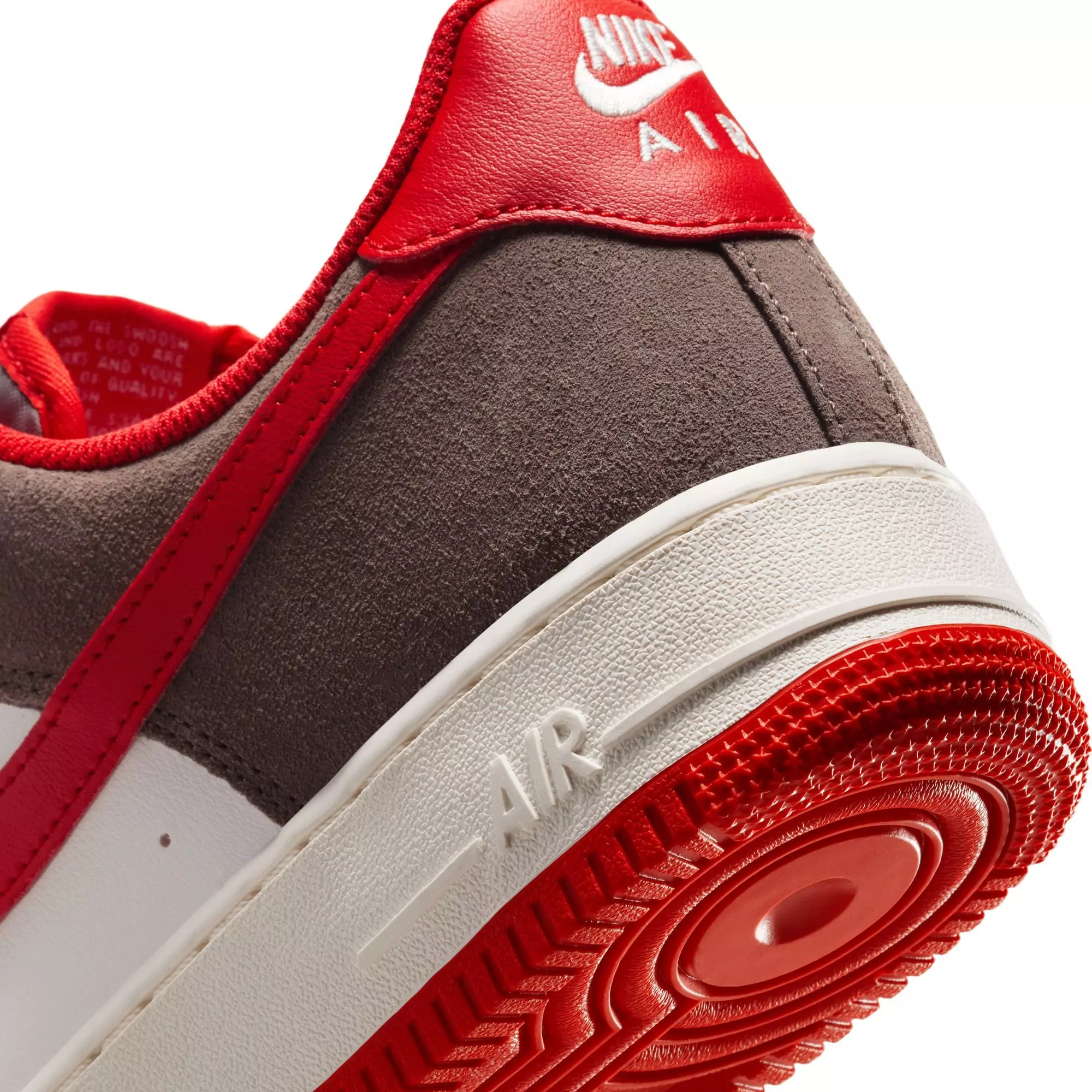 Nike Air Force 1 '07 LV8 "Cave Stone/University Red/Sail" Men's Shoe - GREY/RED