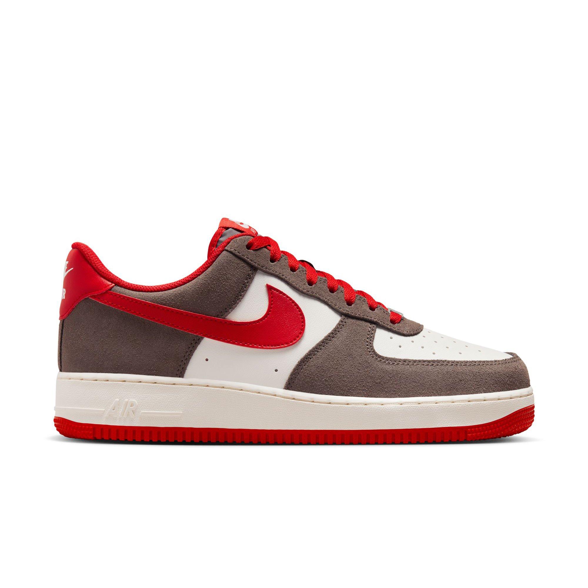 Nike Air Force 1 '07 LV8 "Cave Stone/University Red/Sail" Men's Shoe - GREY/RED Thumbnail View 1