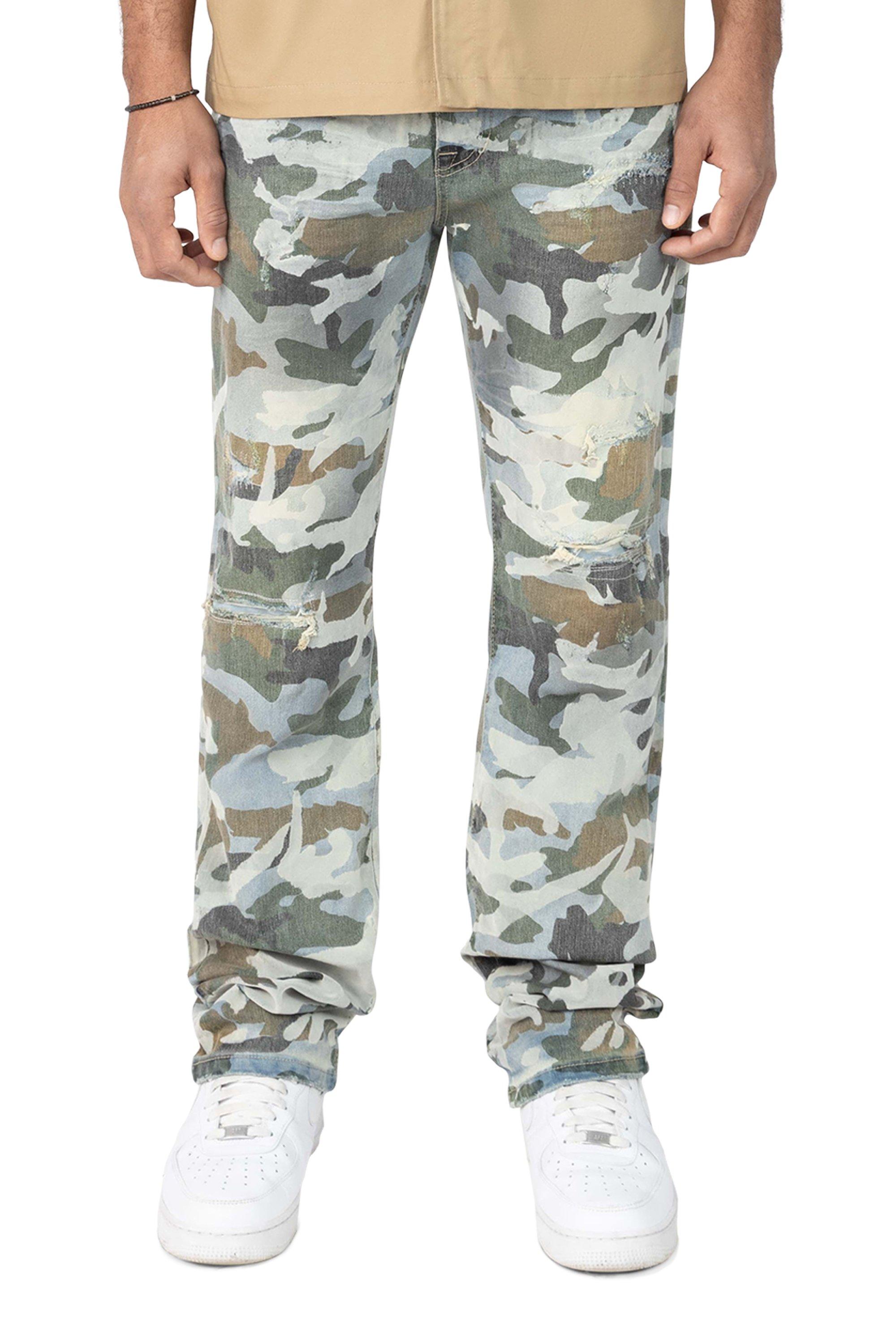 Smoke Rise Men's Flocked Aspen Straight Fit Jeans - Camo - CAMOUFLAGE Thumbnail View 1