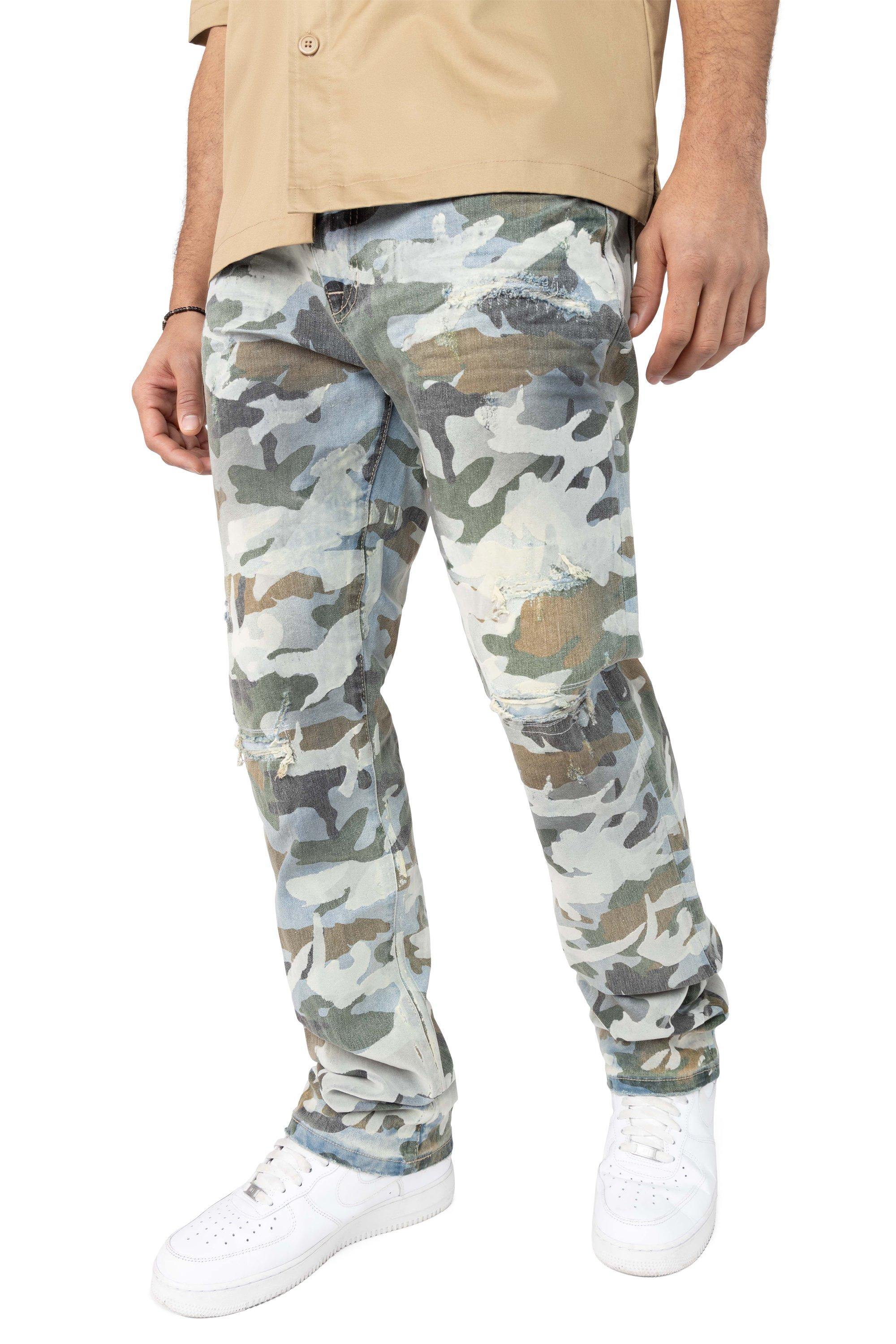 Smoke Rise Men's Flocked Aspen Straight Fit Jeans - Camo - CAMOUFLAGE Thumbnail View 3