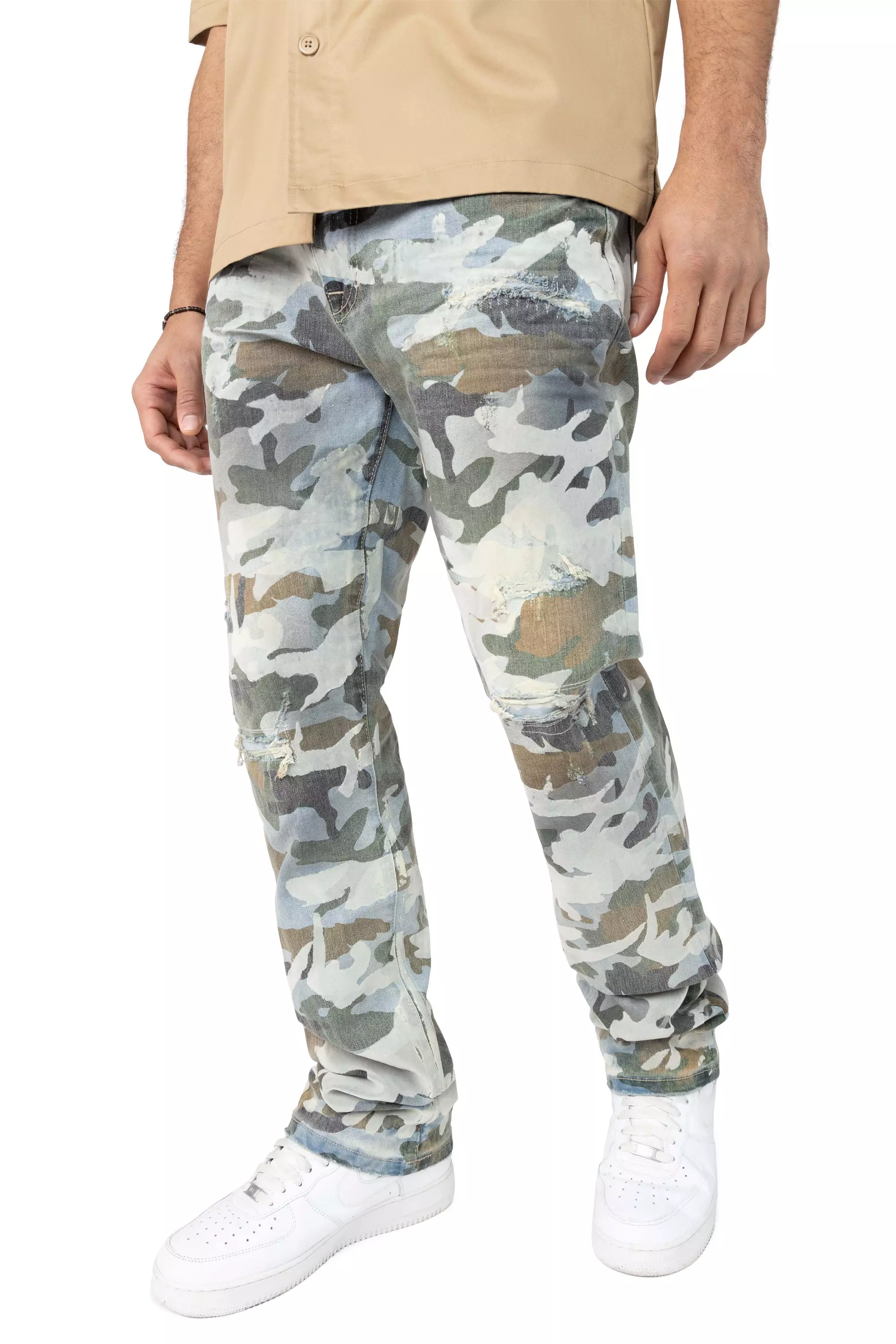 Smoke Rise Men's Flocked Aspen Straight Fit Jeans - Camo - CAMOUFLAGE