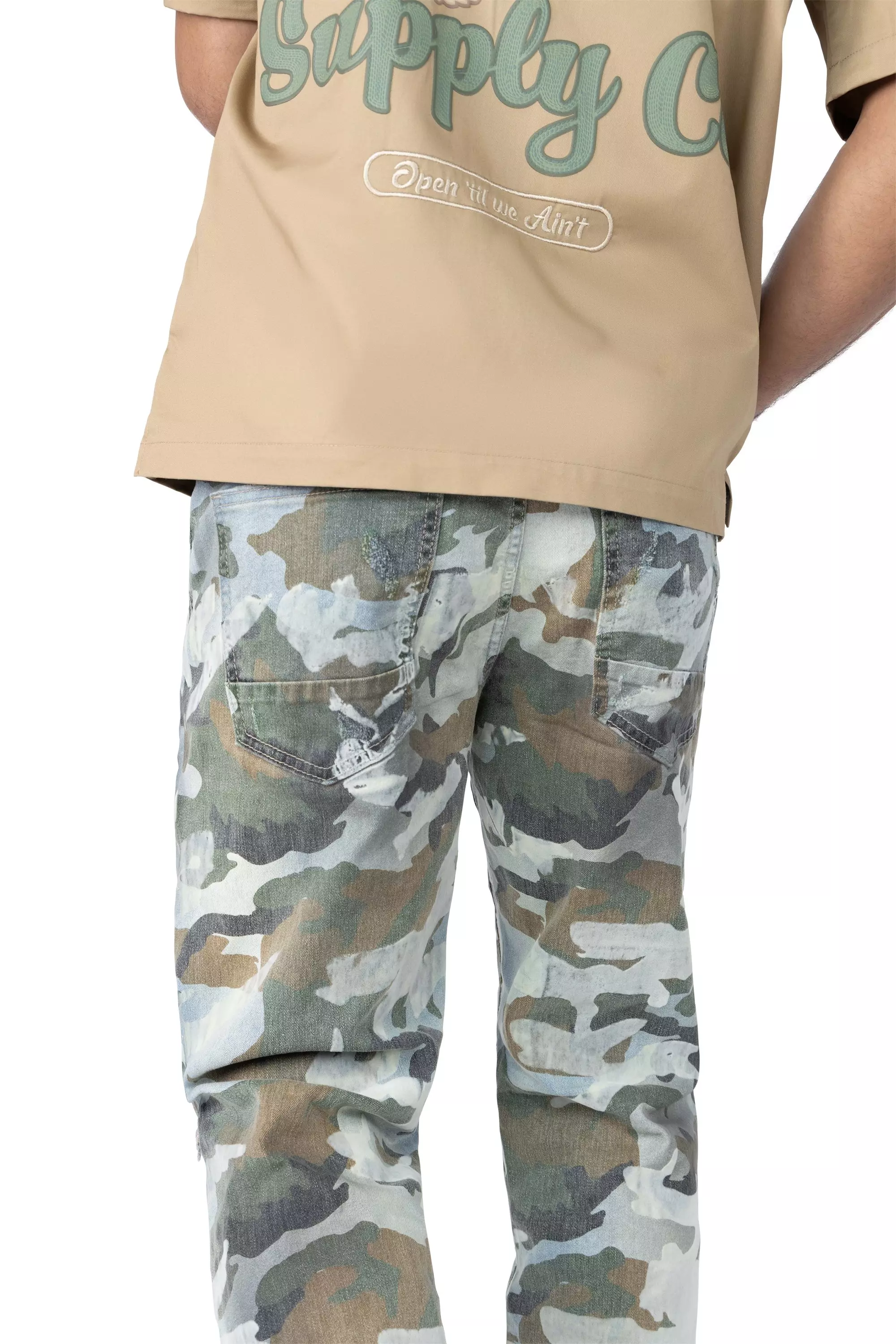Smoke Rise Men's Flocked Aspen Straight Fit Jeans - Camo - CAMOUFLAGE