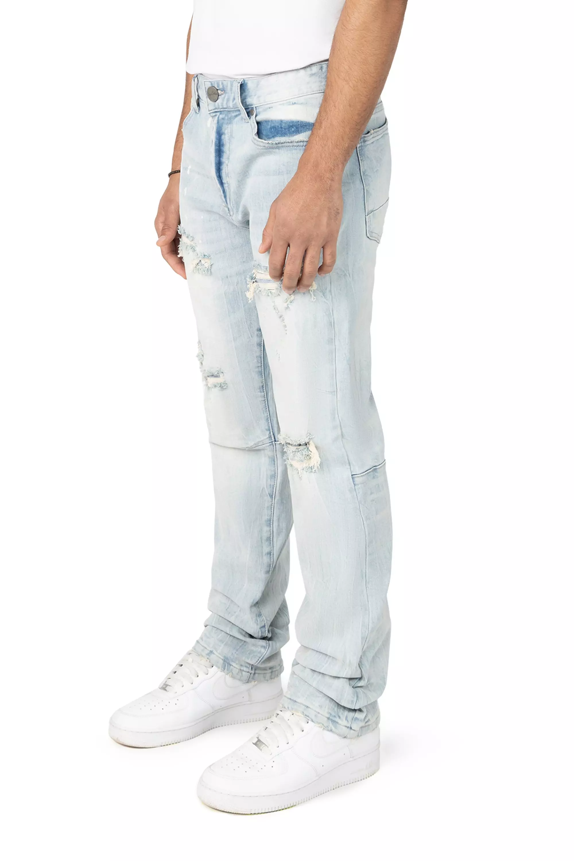 Smoke Rise Men's Straight Fit Palermo Blue Denim Jeans - BLUE