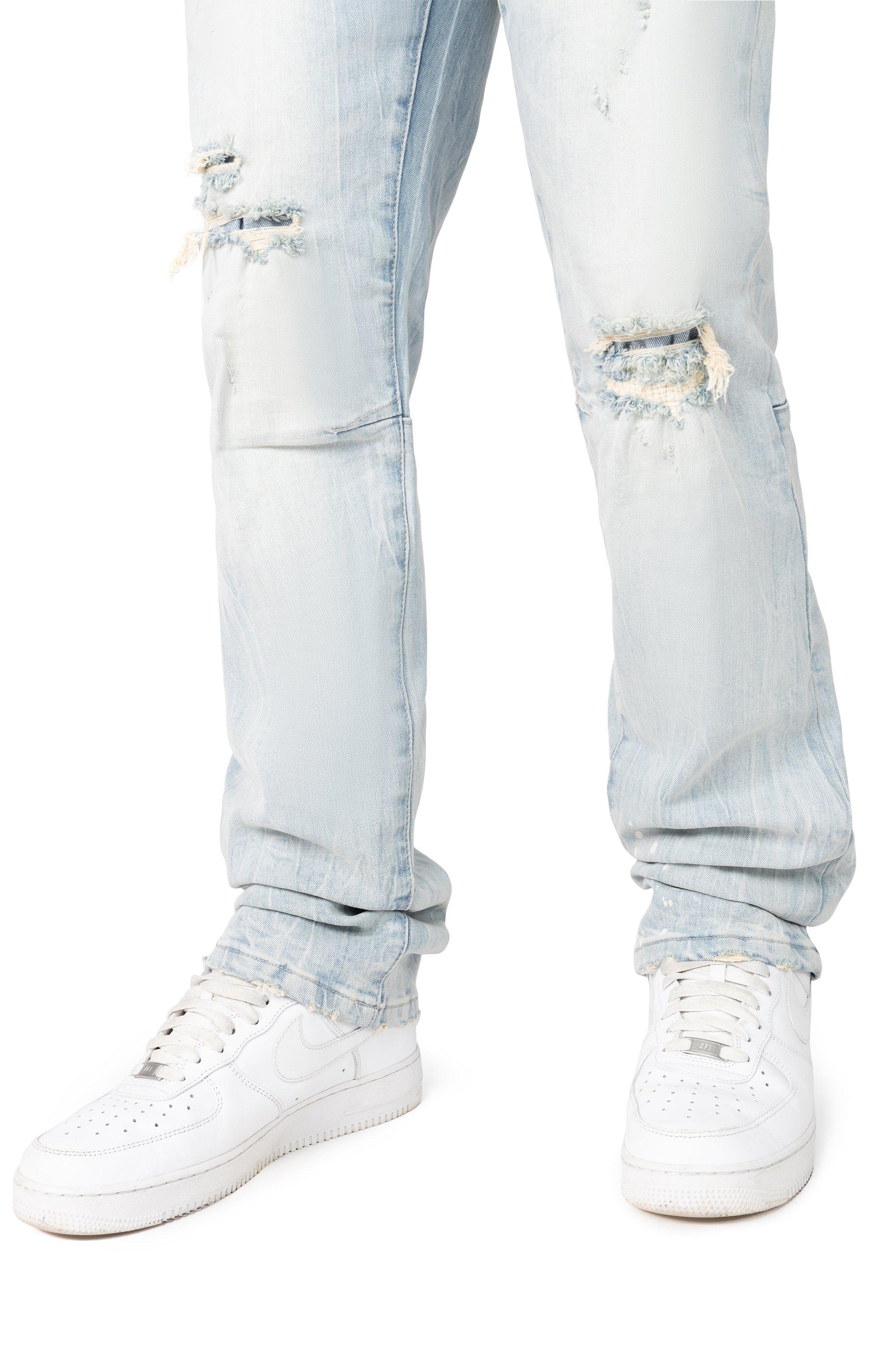 Smoke Rise Men's Straight Fit Palermo Blue Denim Jeans - BLUE Thumbnail View 6