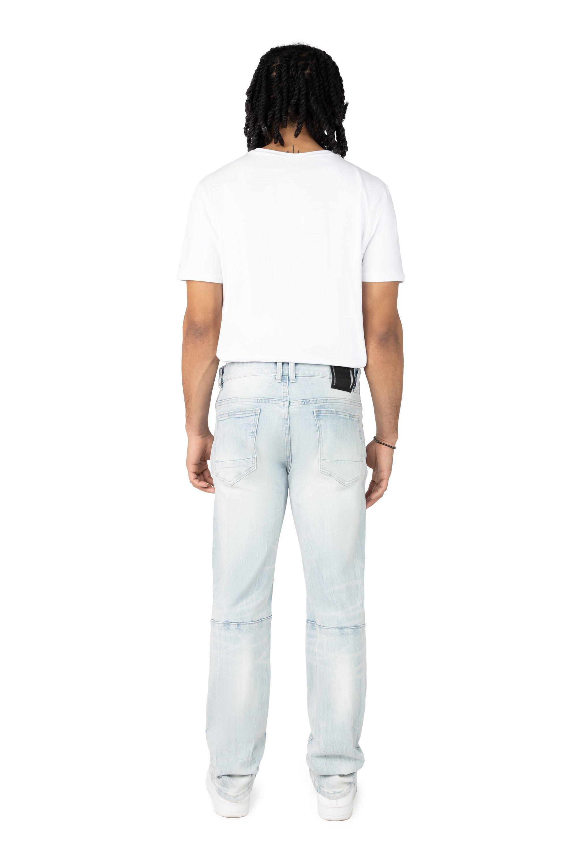 Smoke Rise Men's Straight Fit Palermo Blue Denim Jeans - BLUE Thumbnail View 8