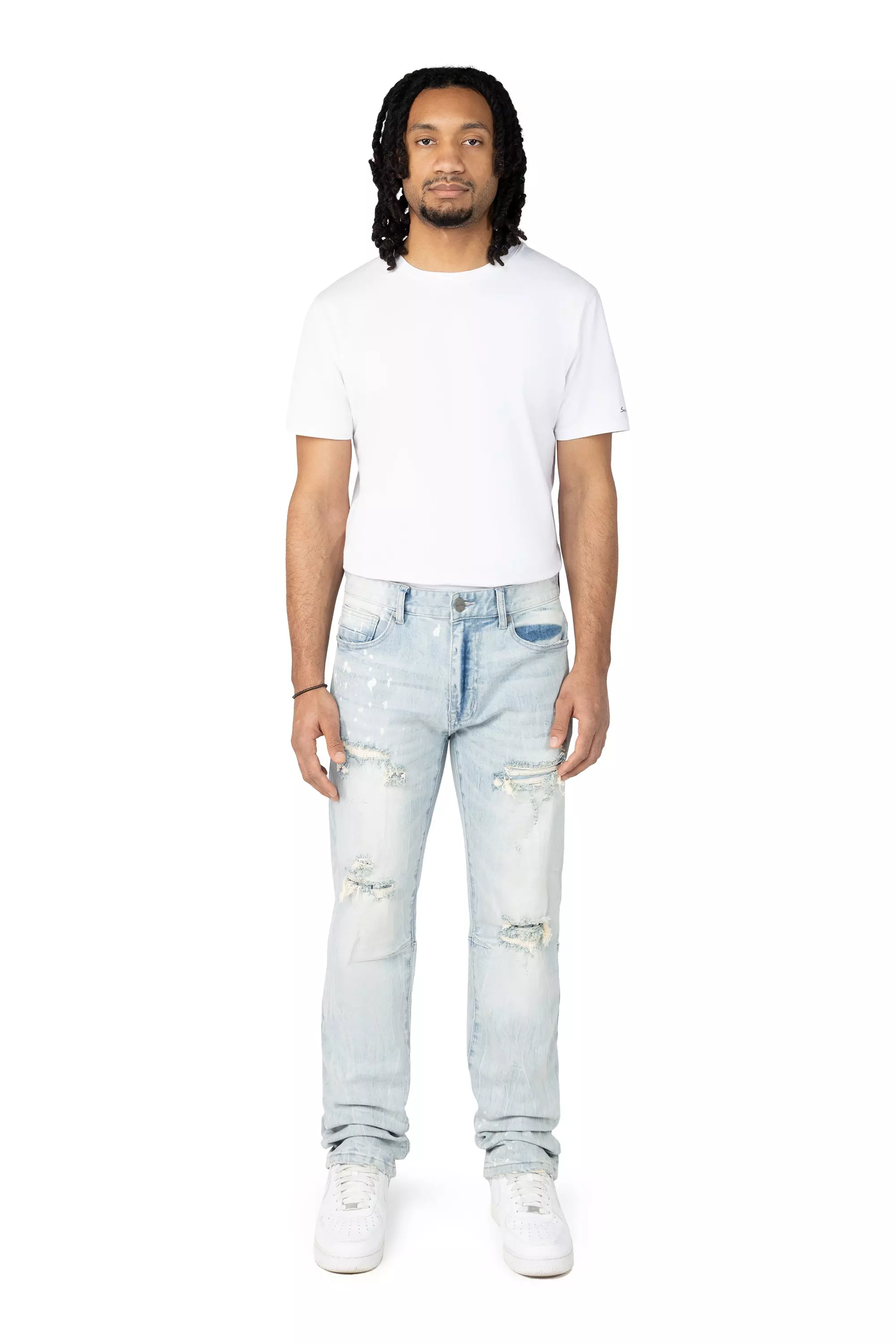 Smoke Rise Men's Straight Fit Palermo Blue Denim Jeans - BLUE