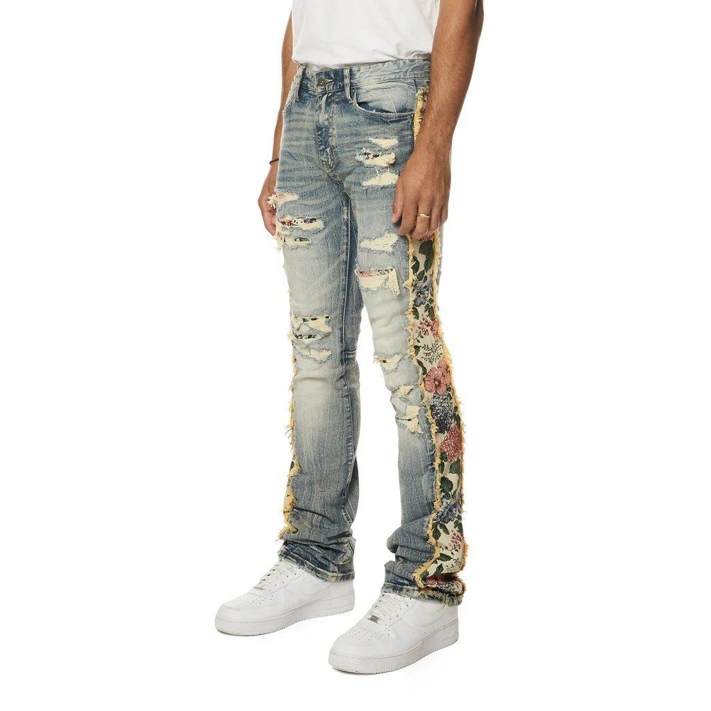 Smoke Rise Men's Tapestry Straight Fit Denim Jeans - Hillside Blue - BLUE Thumbnail View 3