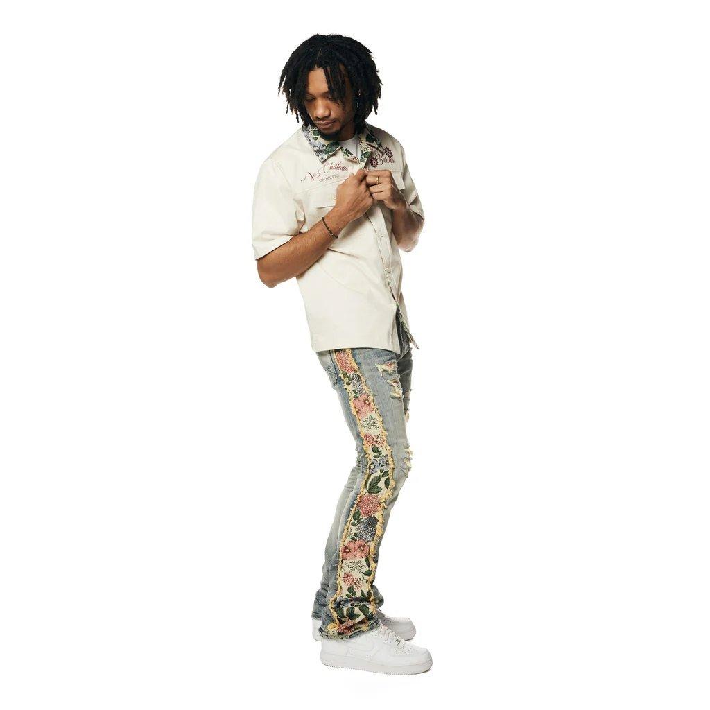 Smoke Rise Men's Tapestry Straight Fit Denim Jeans - Hillside Blue - BLUE Thumbnail View 4